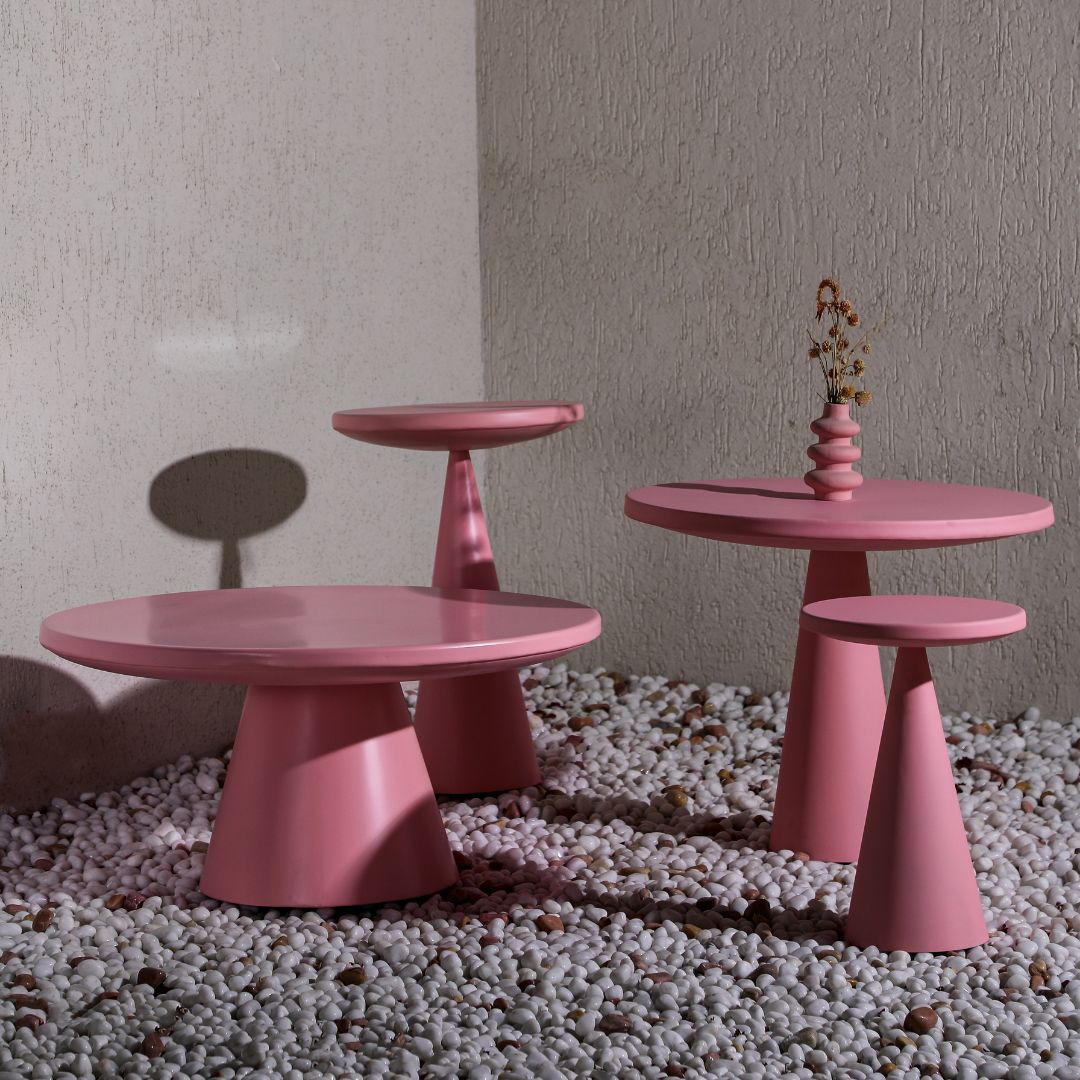 Contemporary Metal Table Pink