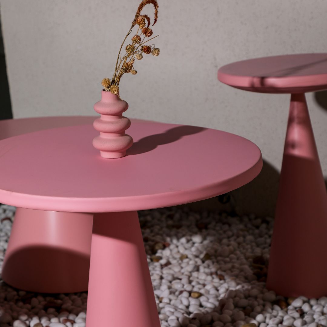 Contemporary Metal Table Pink