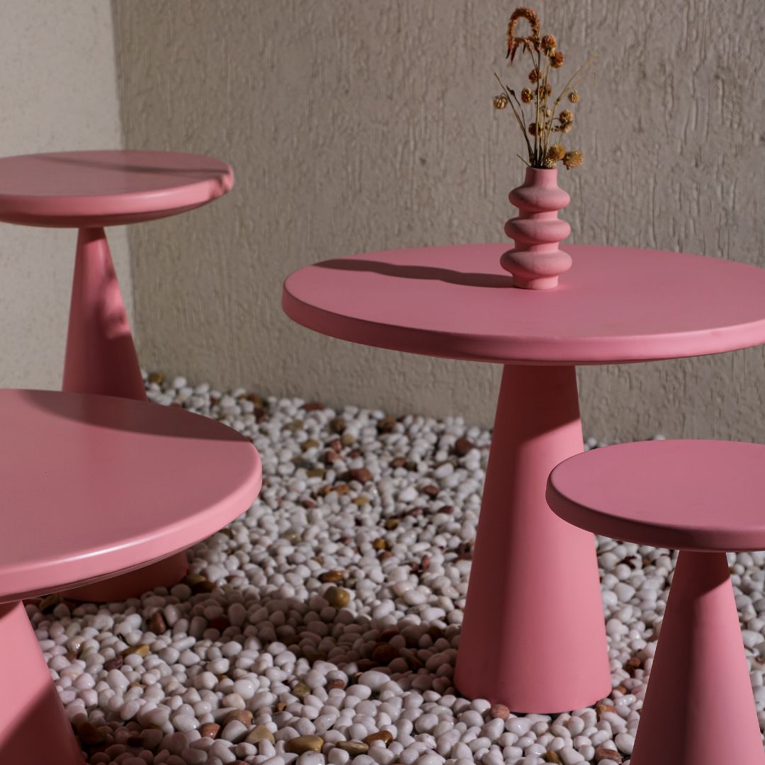 Contemporary Metal Table Pink