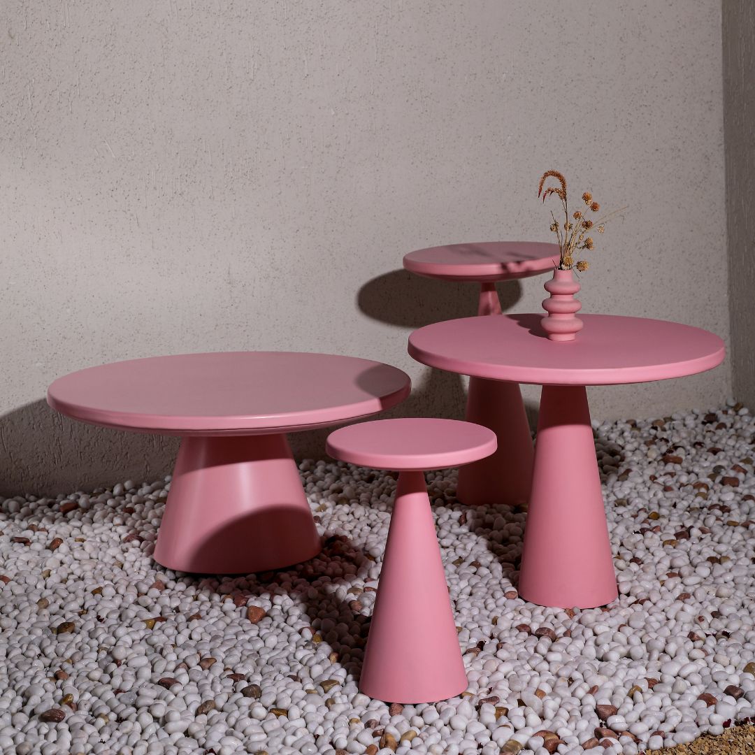 Contemporary Metal Table Pink