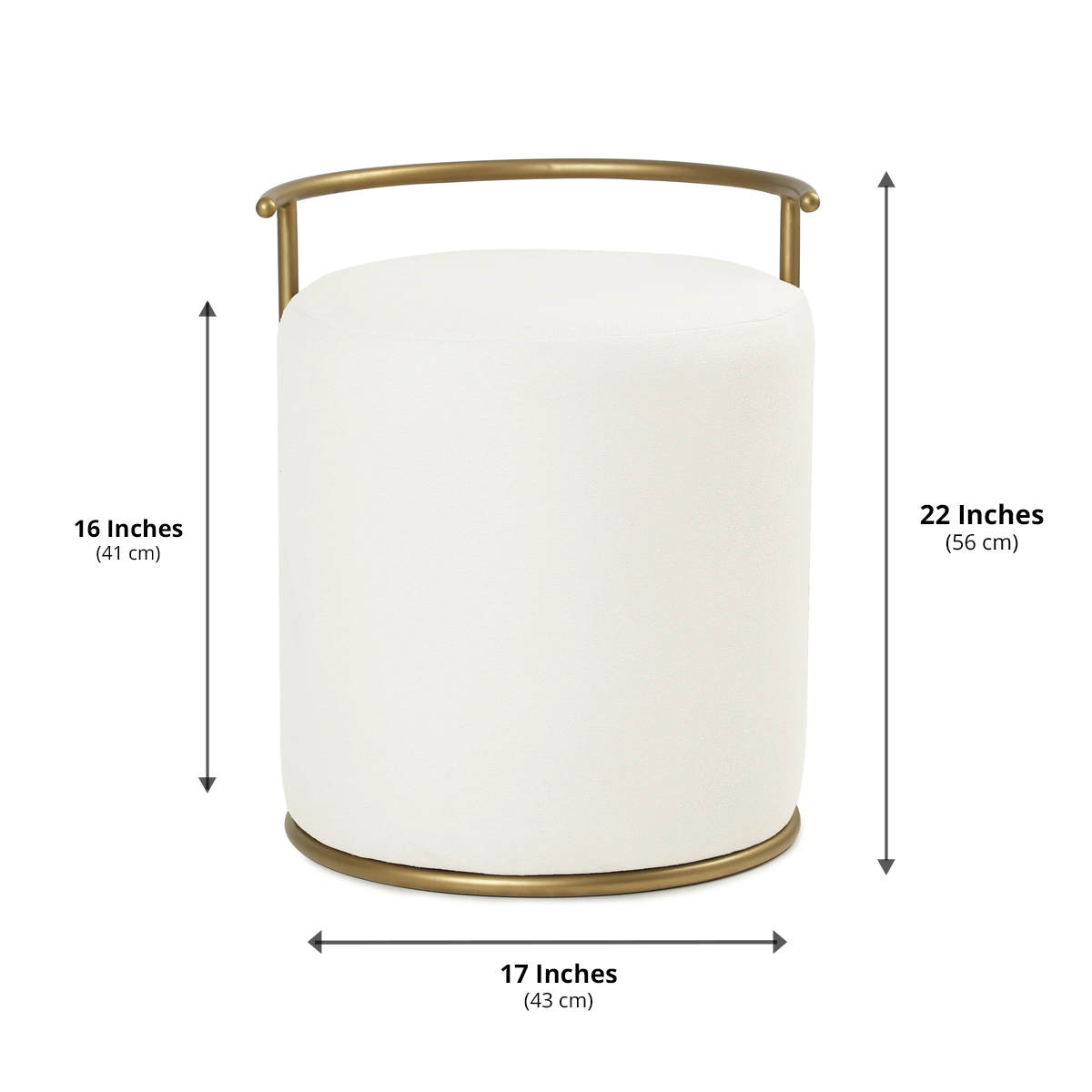 Atticus Pouffe Gold with White
