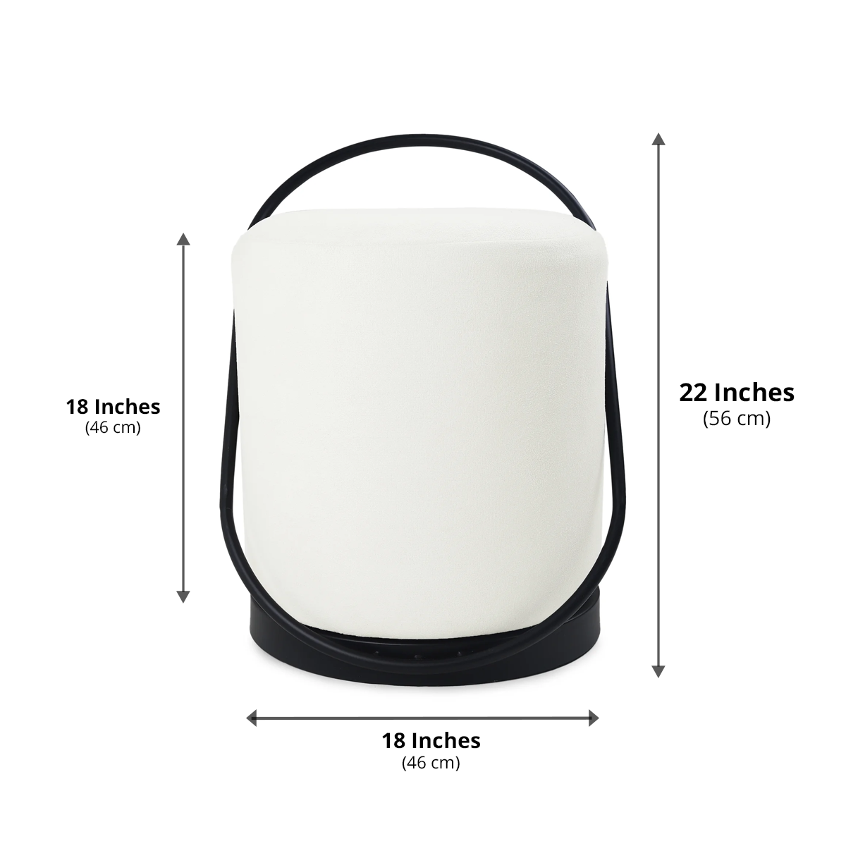 Bennett Pouffe Black with White