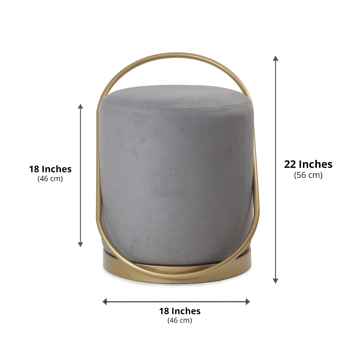 Bennett Pouffe Gold with Dark Grey