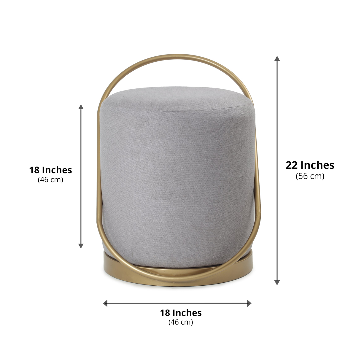 Bennett Pouffe Gold with Light Grey