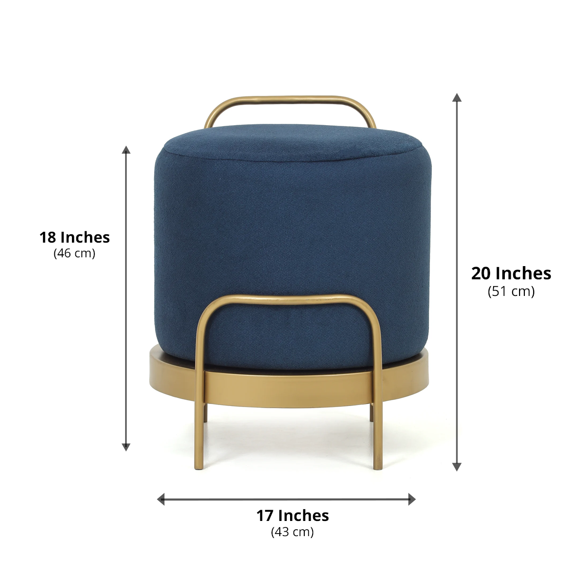 Cassius Pouffe Gold with Blue
