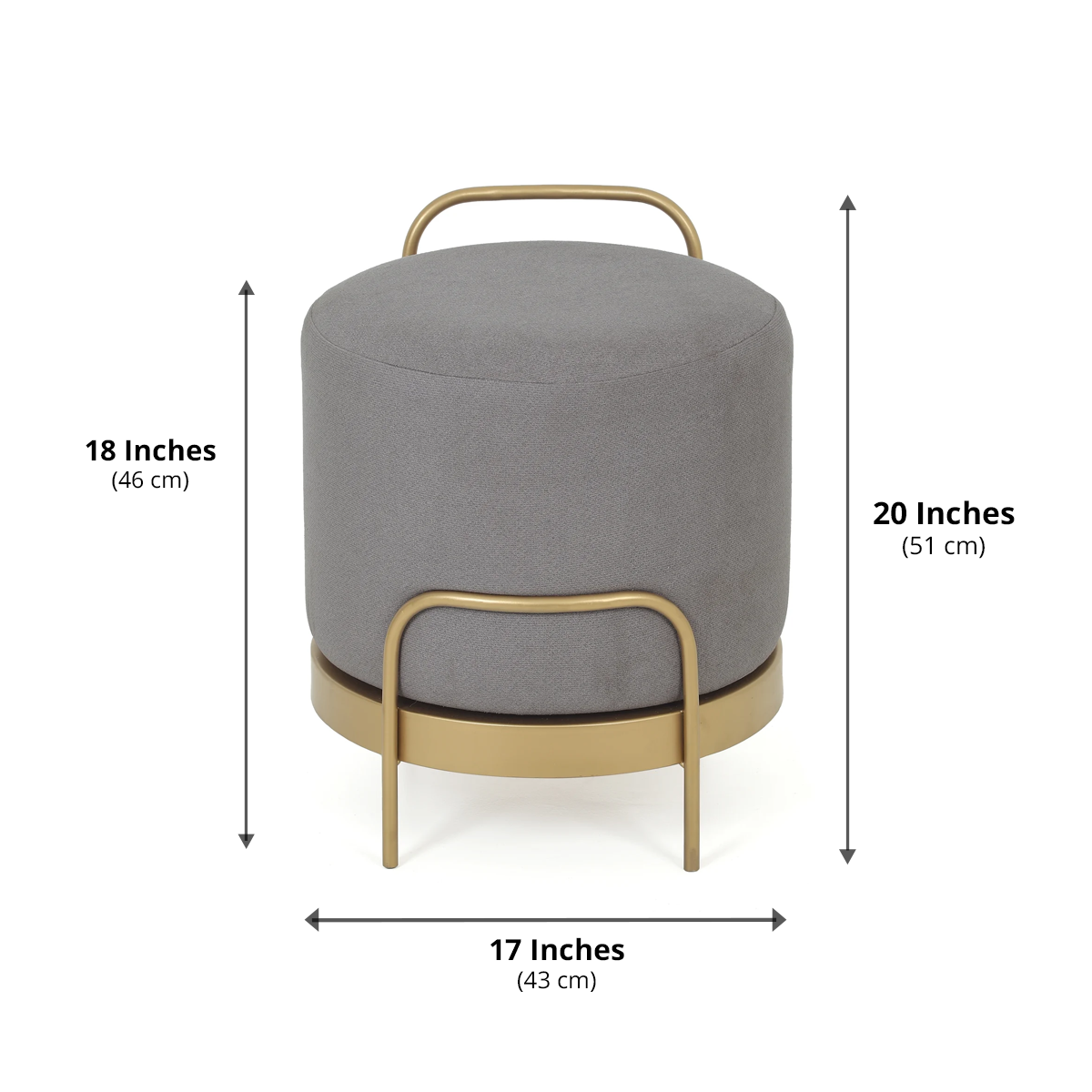 Cassius Pouffe Gold with Dark Grey