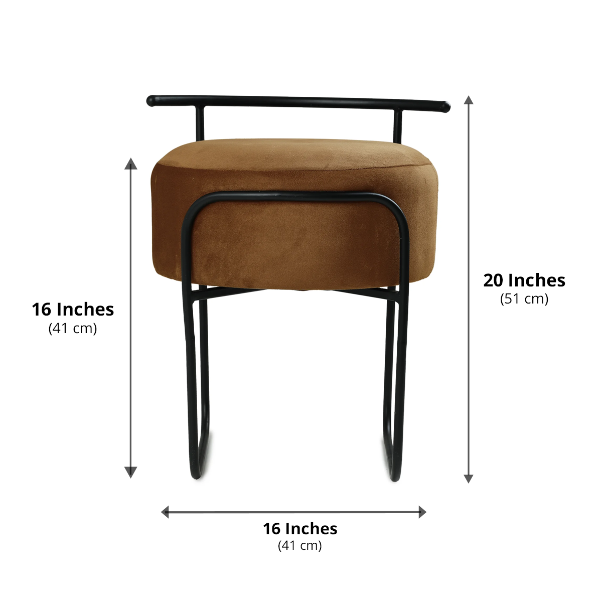 Jude Pouffe Black with Brown
