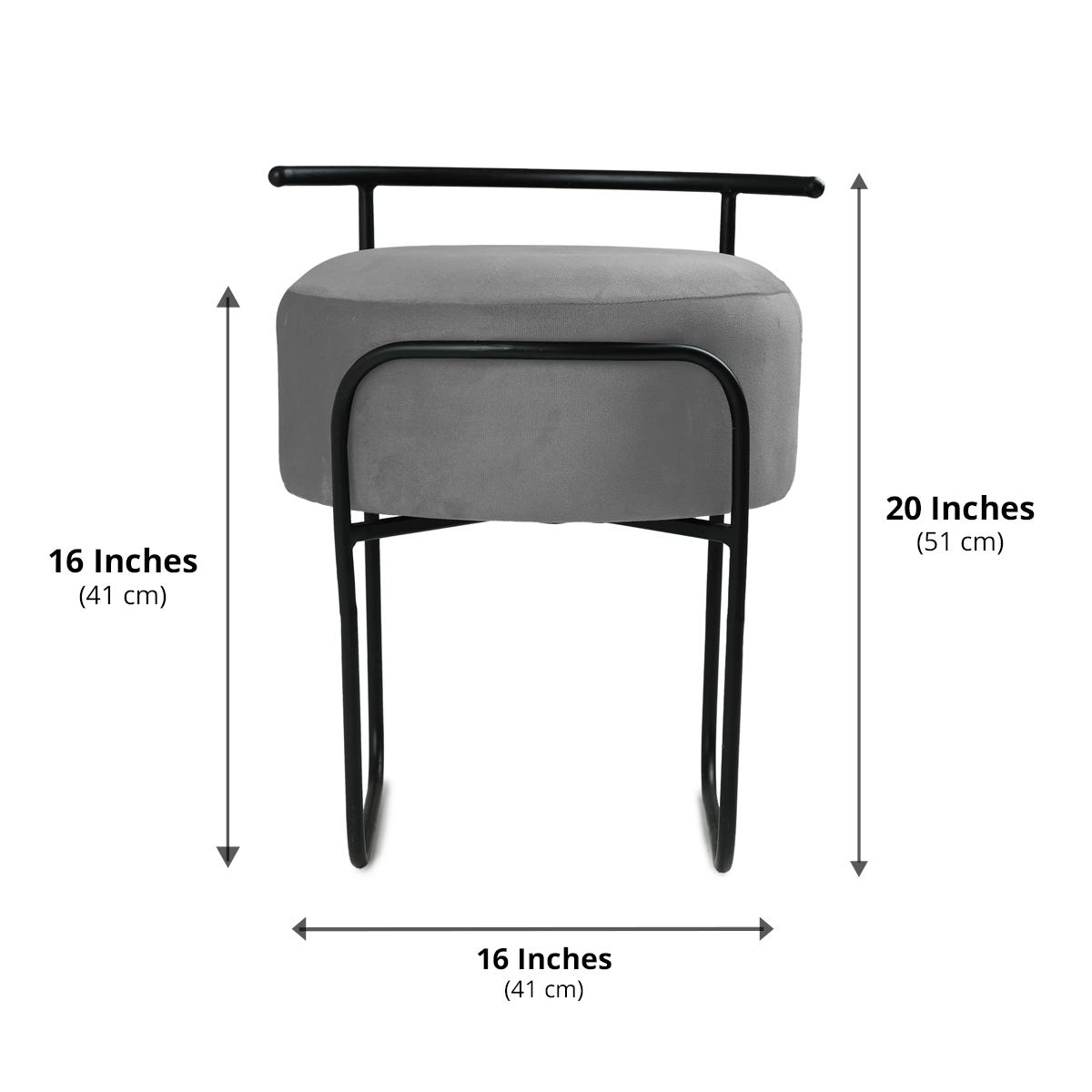 Jude Pouffe Black with Grey