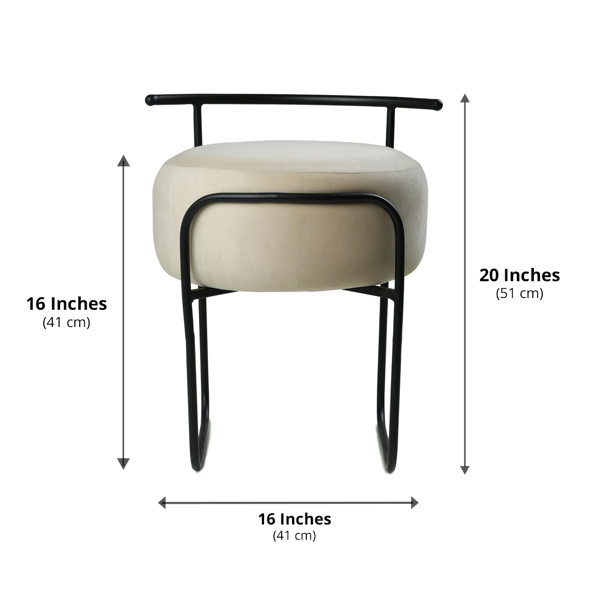 Jude Pouffe Black with Off White