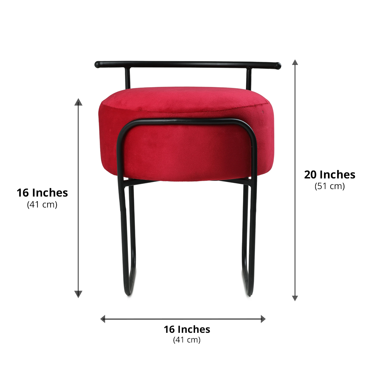 Jude Pouffe Black with Red