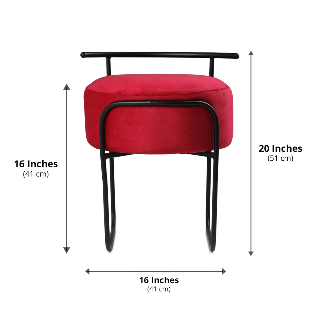 Jude Pouffe Black with Red