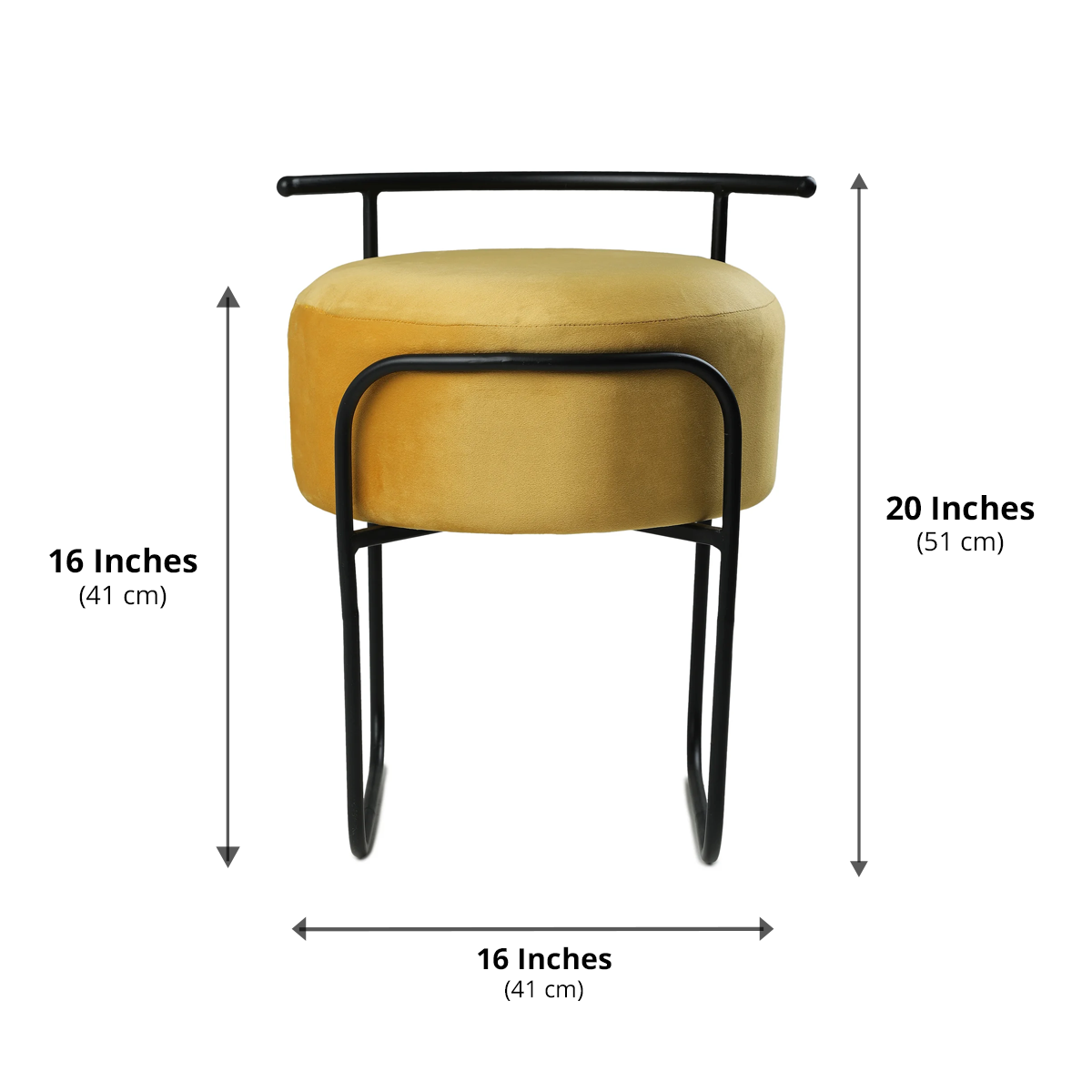 Jude Pouffe Black with Yellow