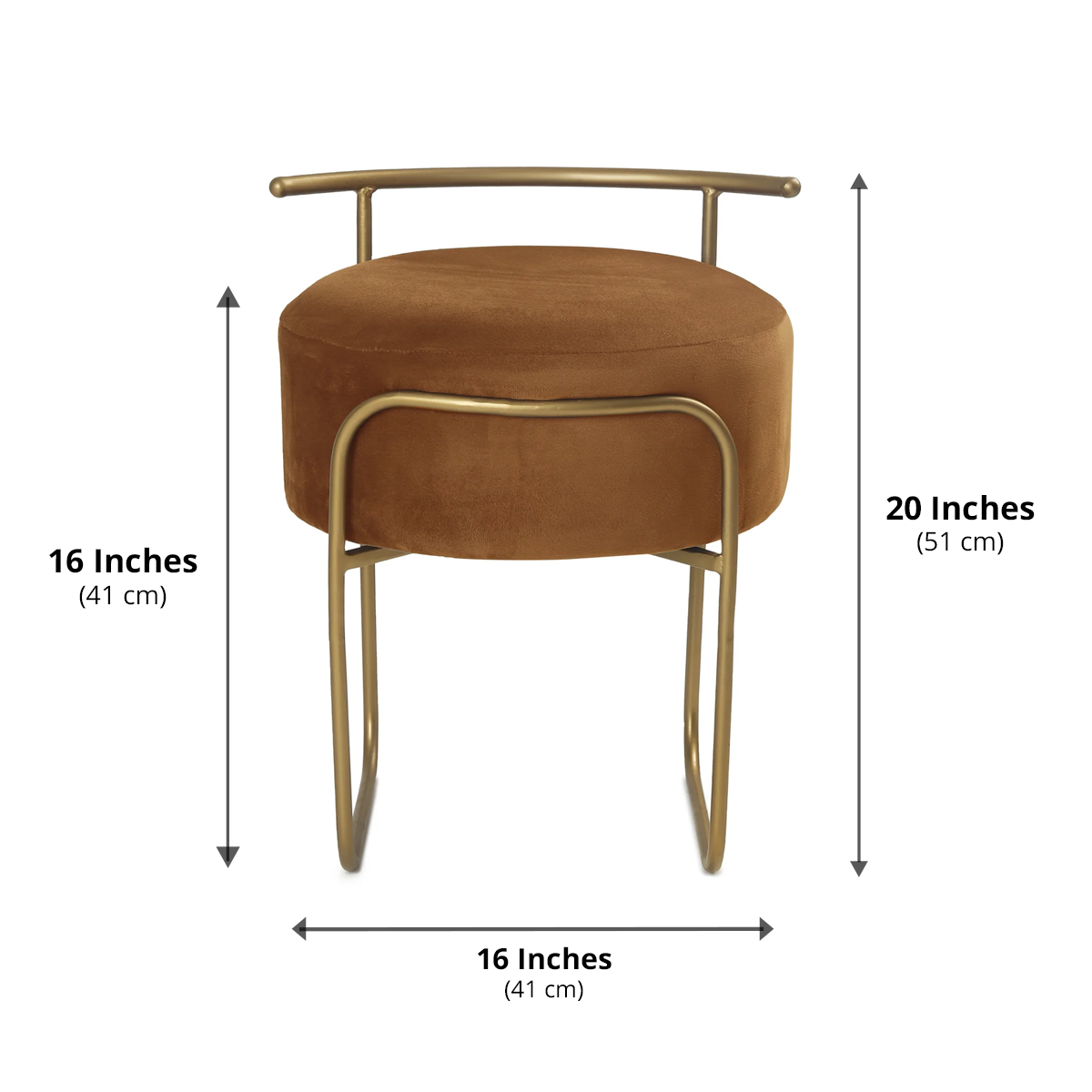 Jude Pouffe Gold with Brown