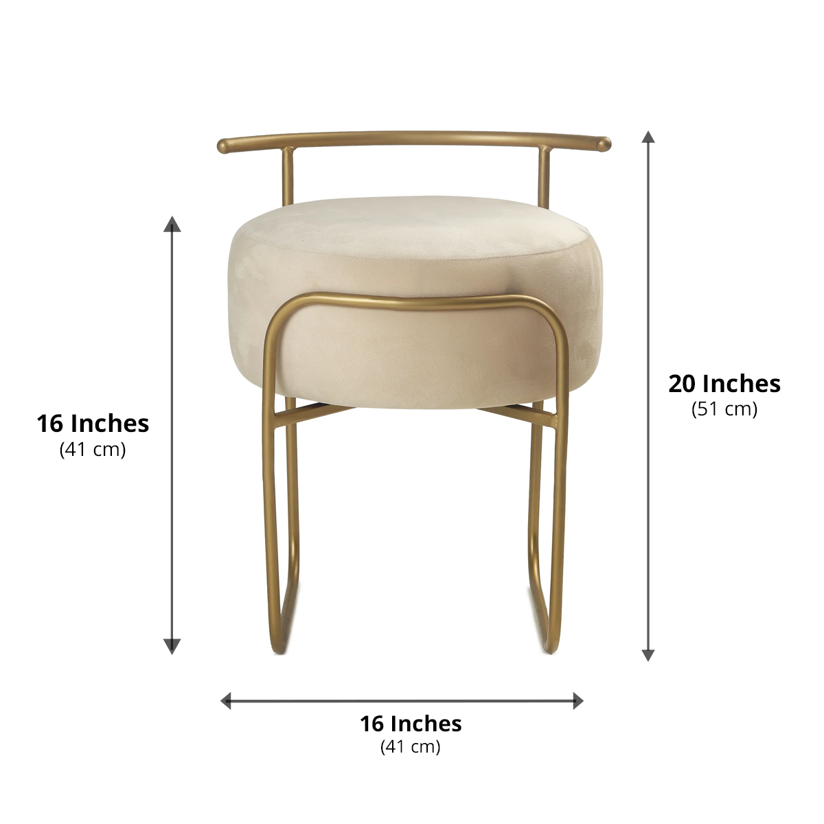 Jude Pouffe Gold with Off White