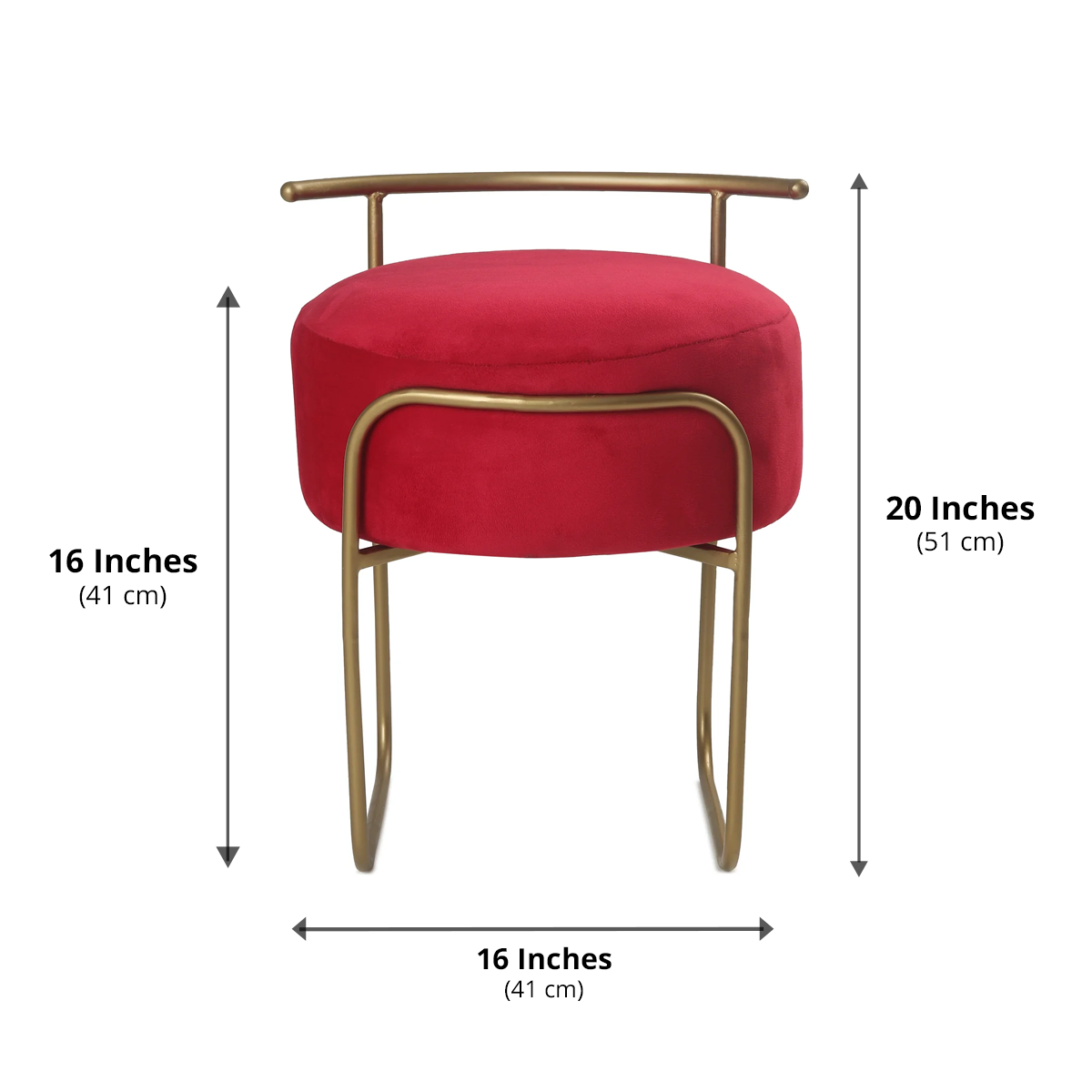 Jude Pouffe Gold with Red