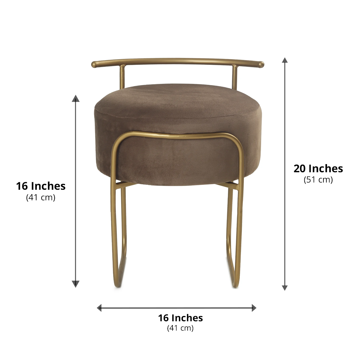Jude Pouffe Gold with Taupe