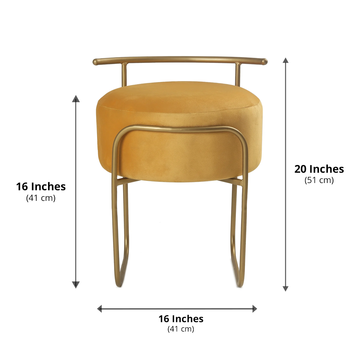 Jude Pouffe Gold with Yellow