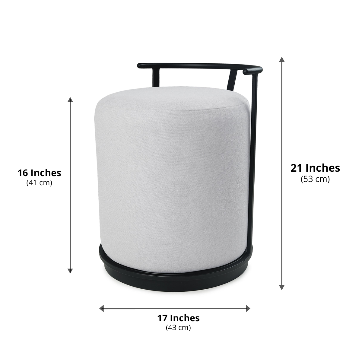 Leo Pouffe Black with Light Grey