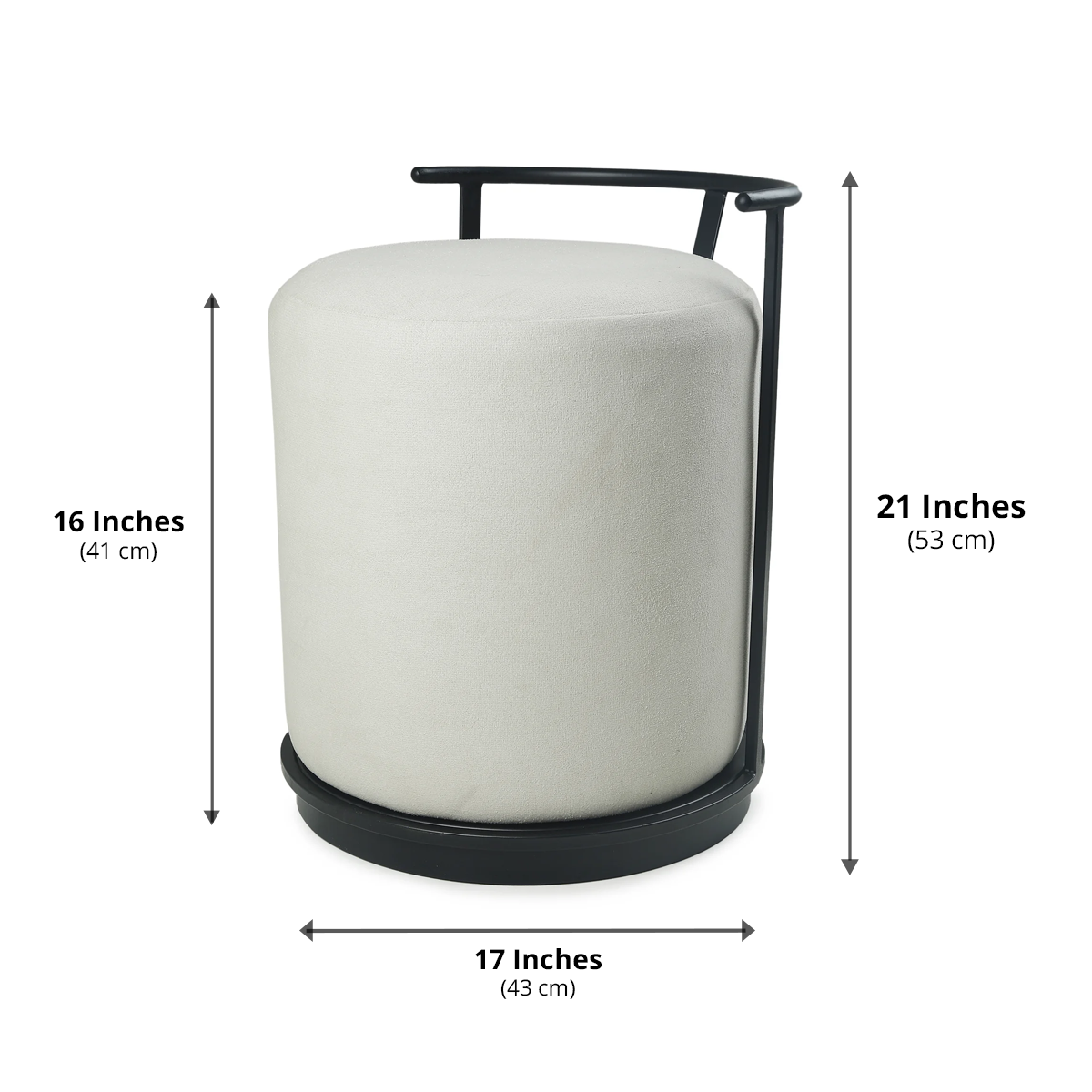 Leo Pouffe Black with Off White