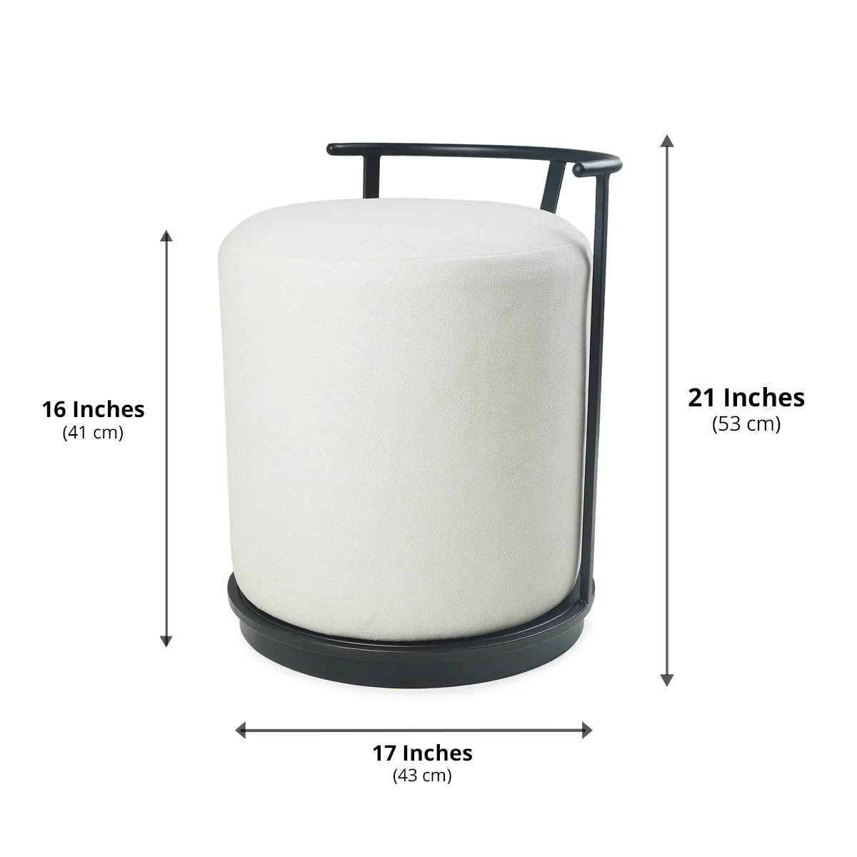 Leo Pouffe Black with White