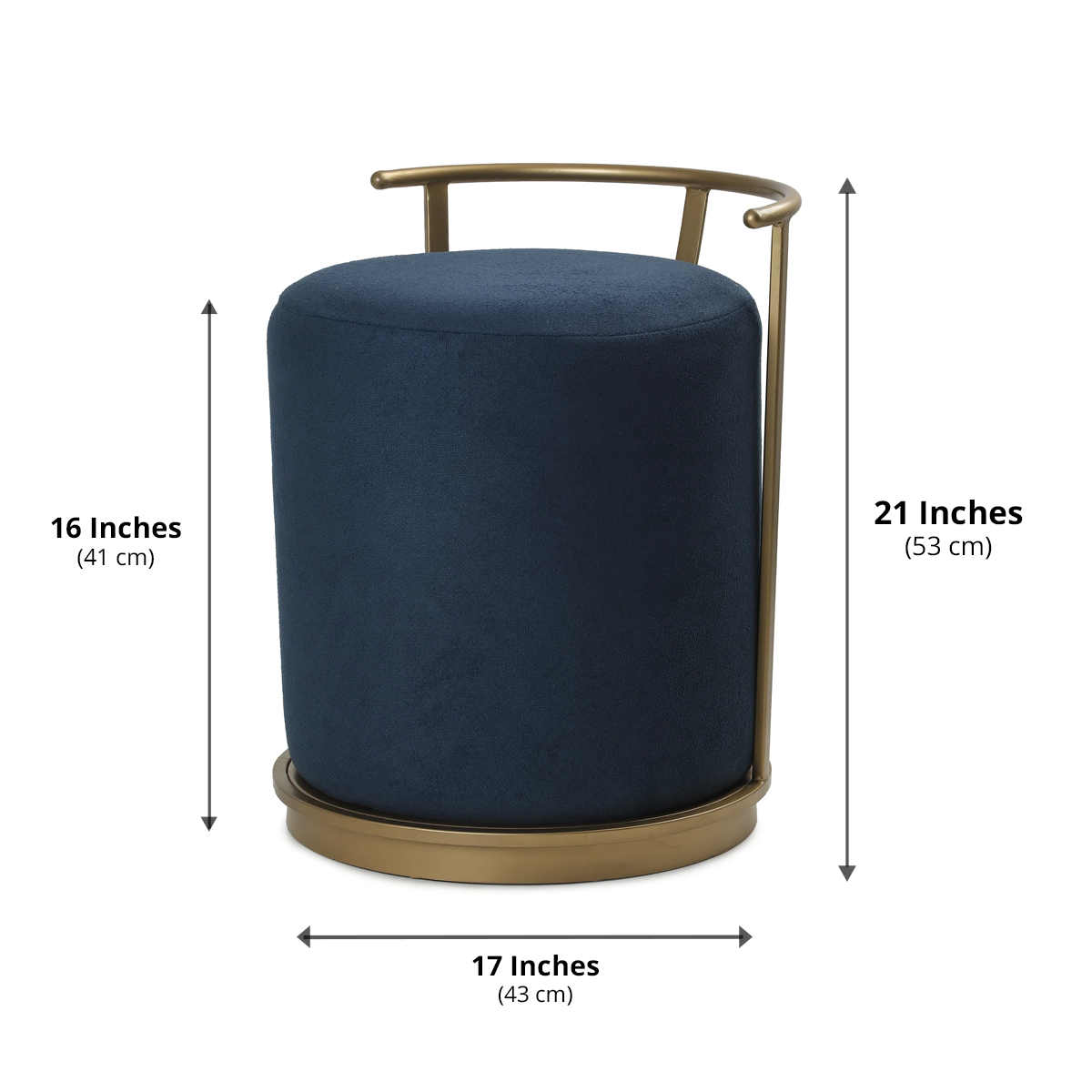 Leo Pouffe Gold with Blue