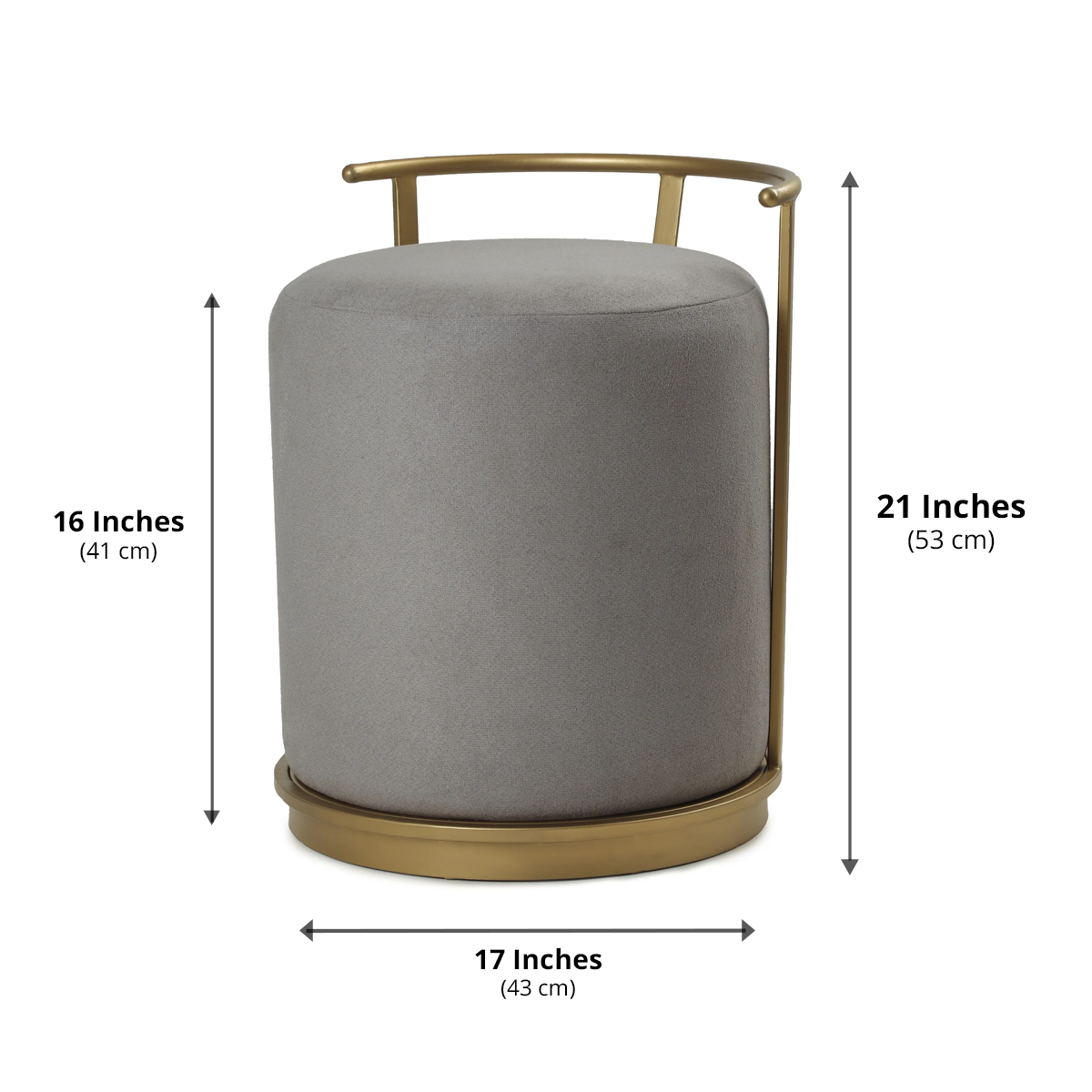 Leo Pouffe Gold with Dark Grey