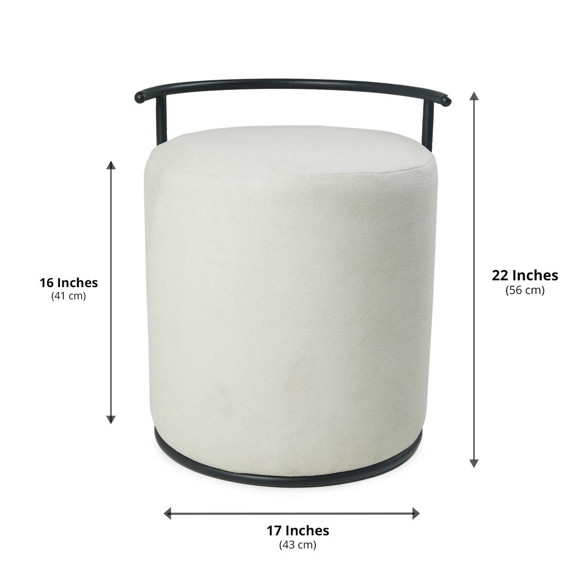Atticus Pouffe Black with White