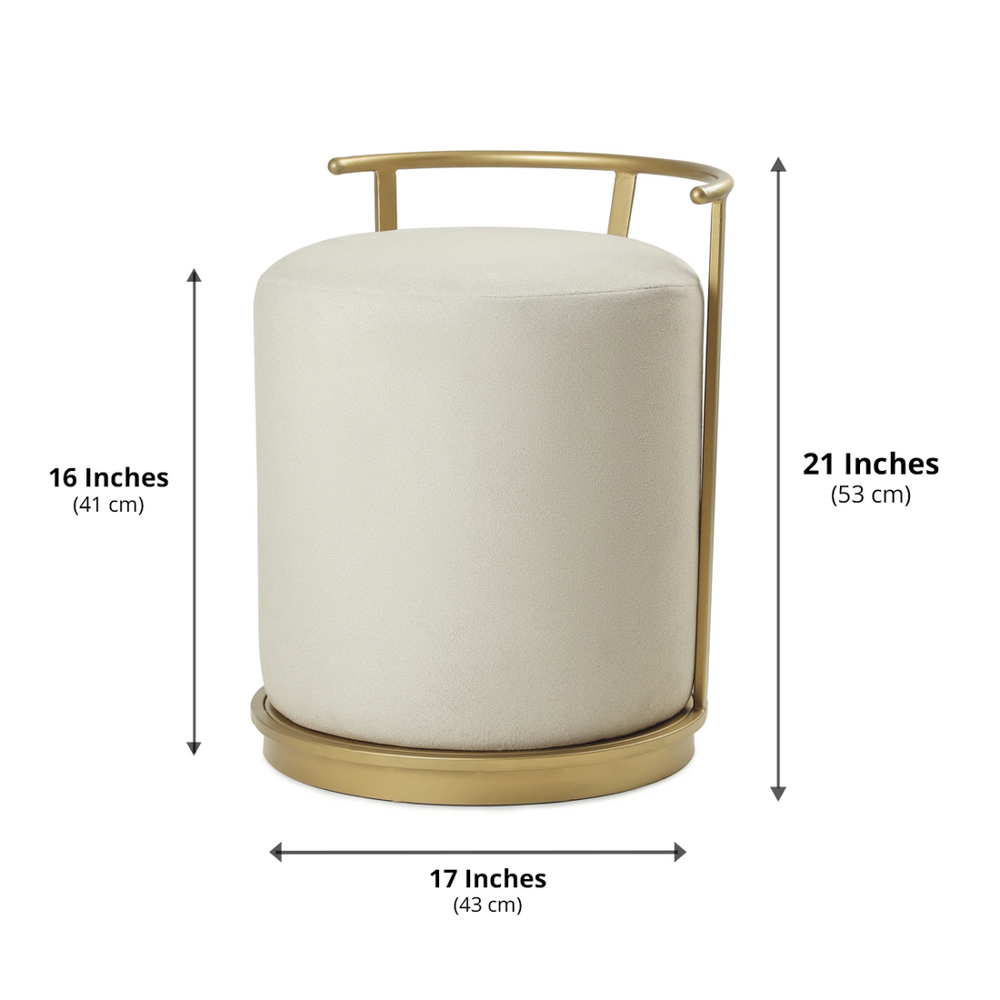 Leo Pouffe Gold with Off White
