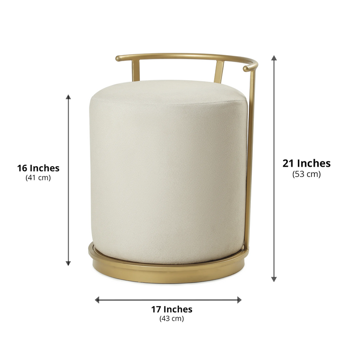 Leo Pouffe Gold with Off White