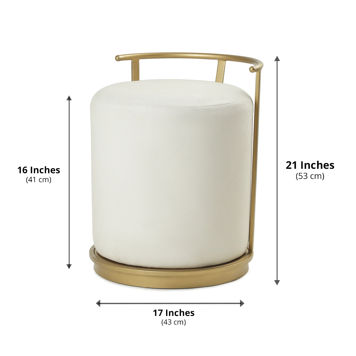 Leo Pouffe Gold with White
