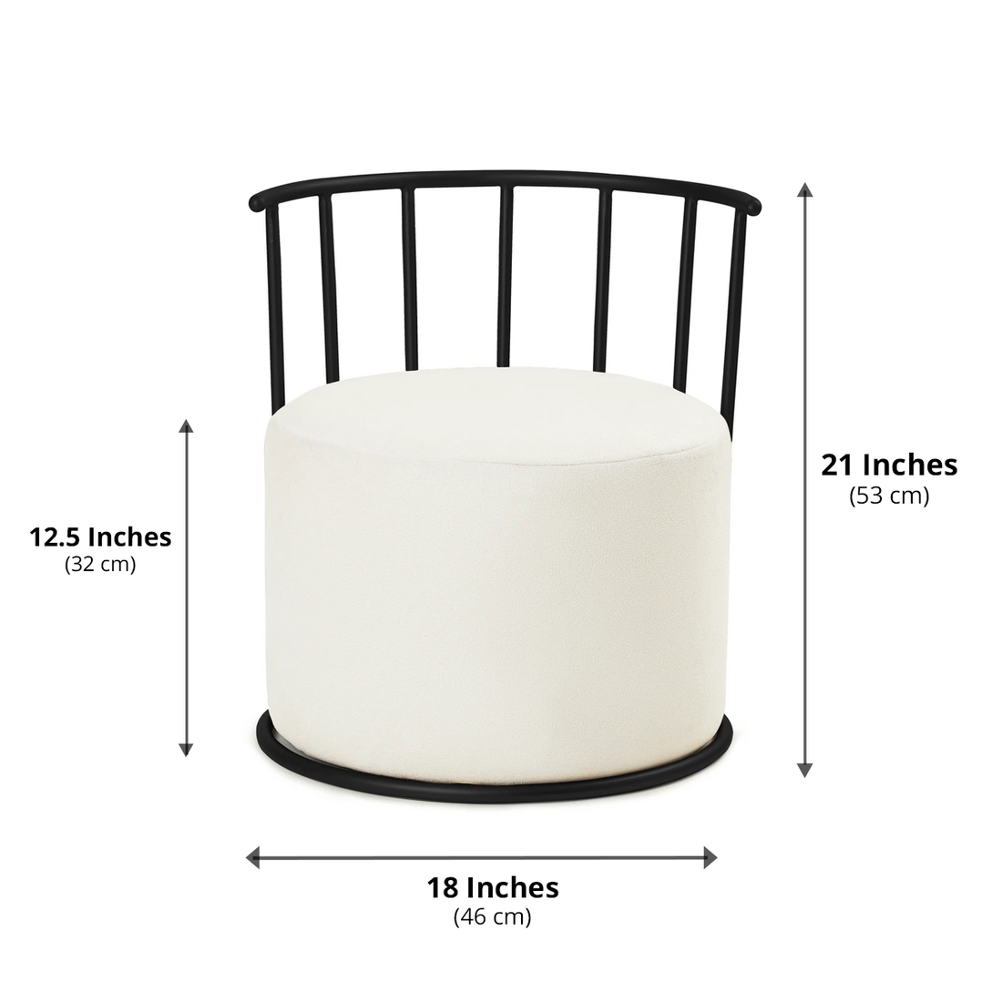 Roman Pouffe Black with White
