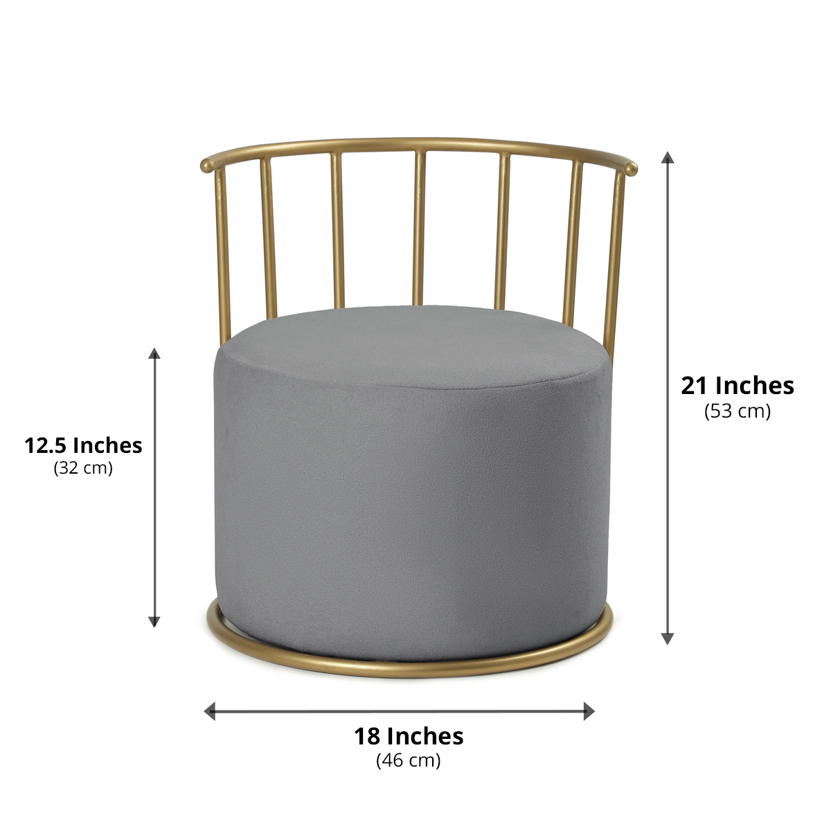 Roman Pouffe Gold with Dark Grey