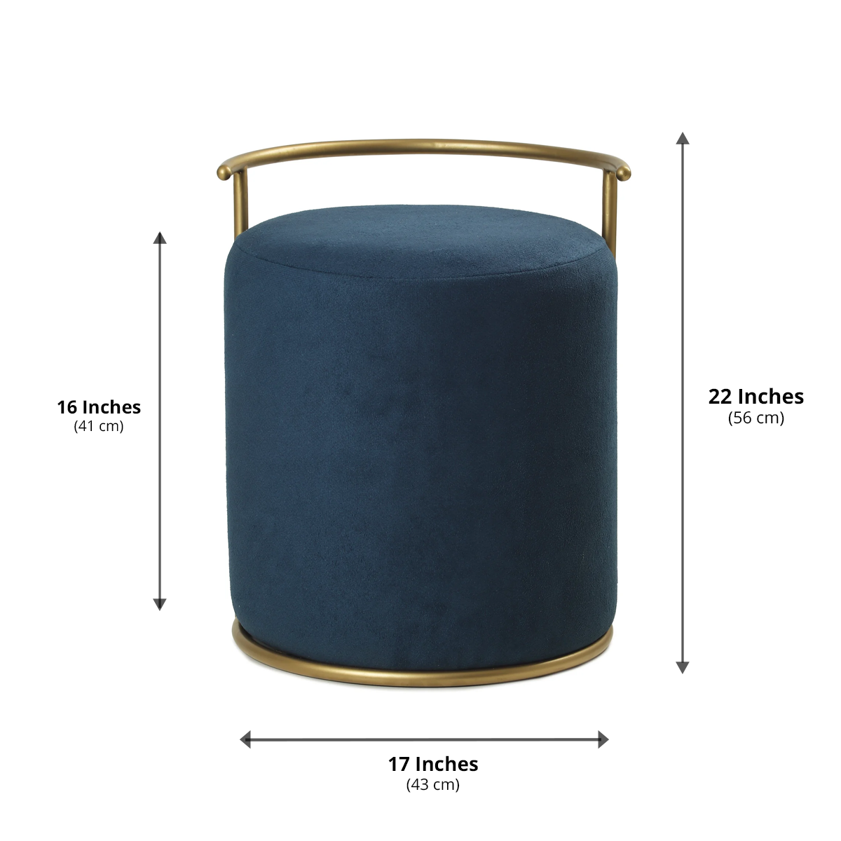 Atticus Pouffe Gold with Blue