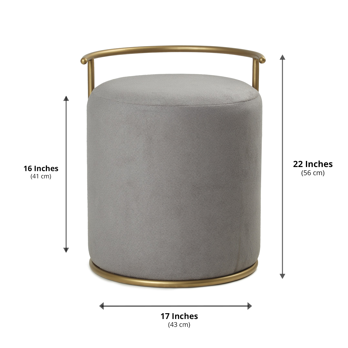 Atticus Pouffe Gold with Dark Grey