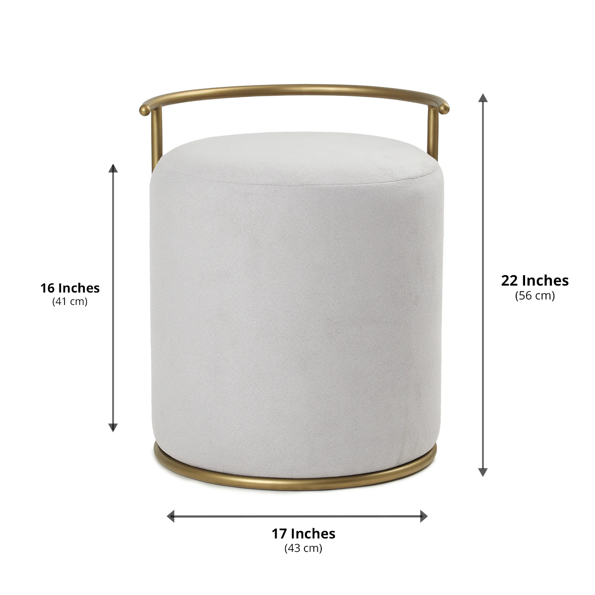 Atticus Pouffe Gold with Light Grey