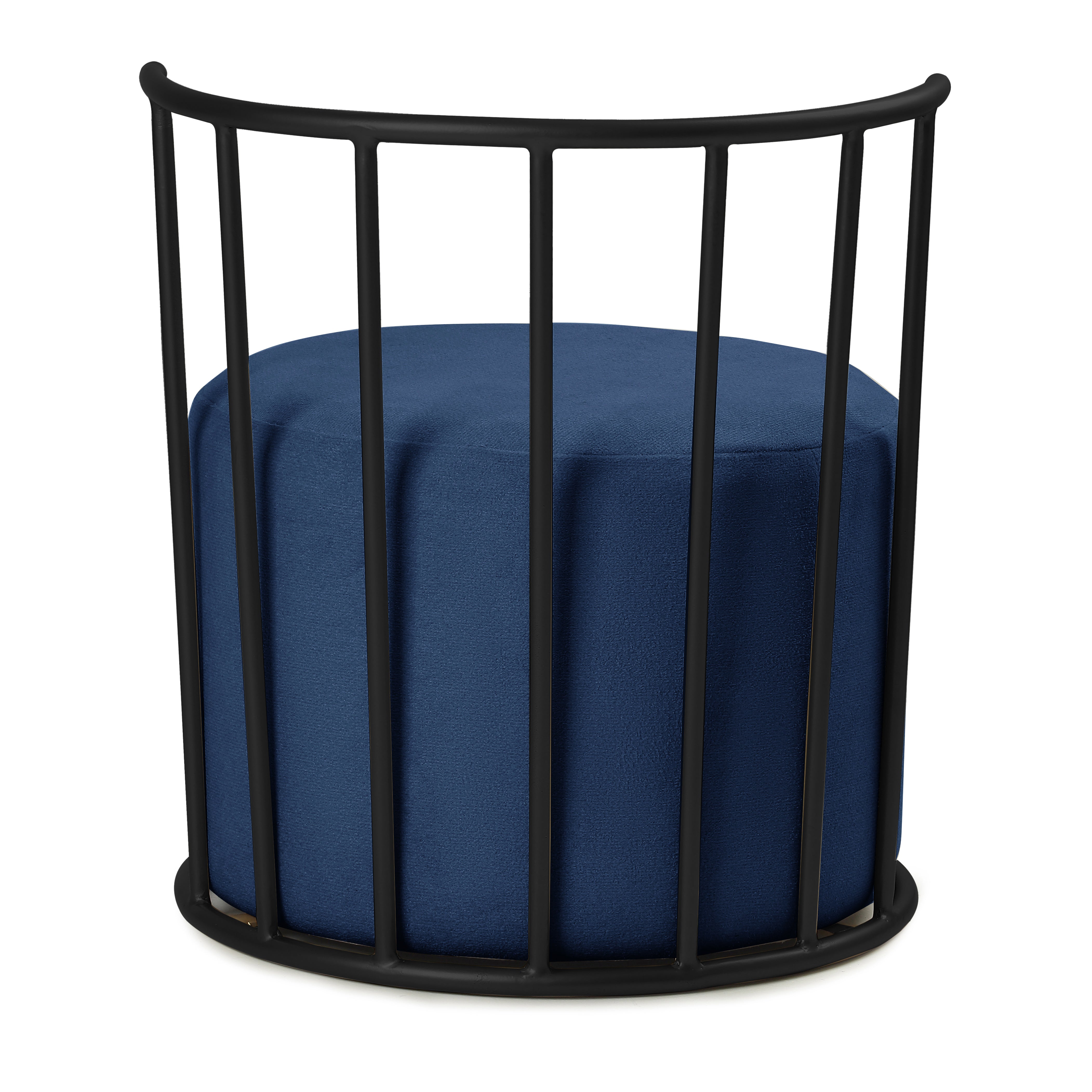 Roman Pouffe Black with Blue