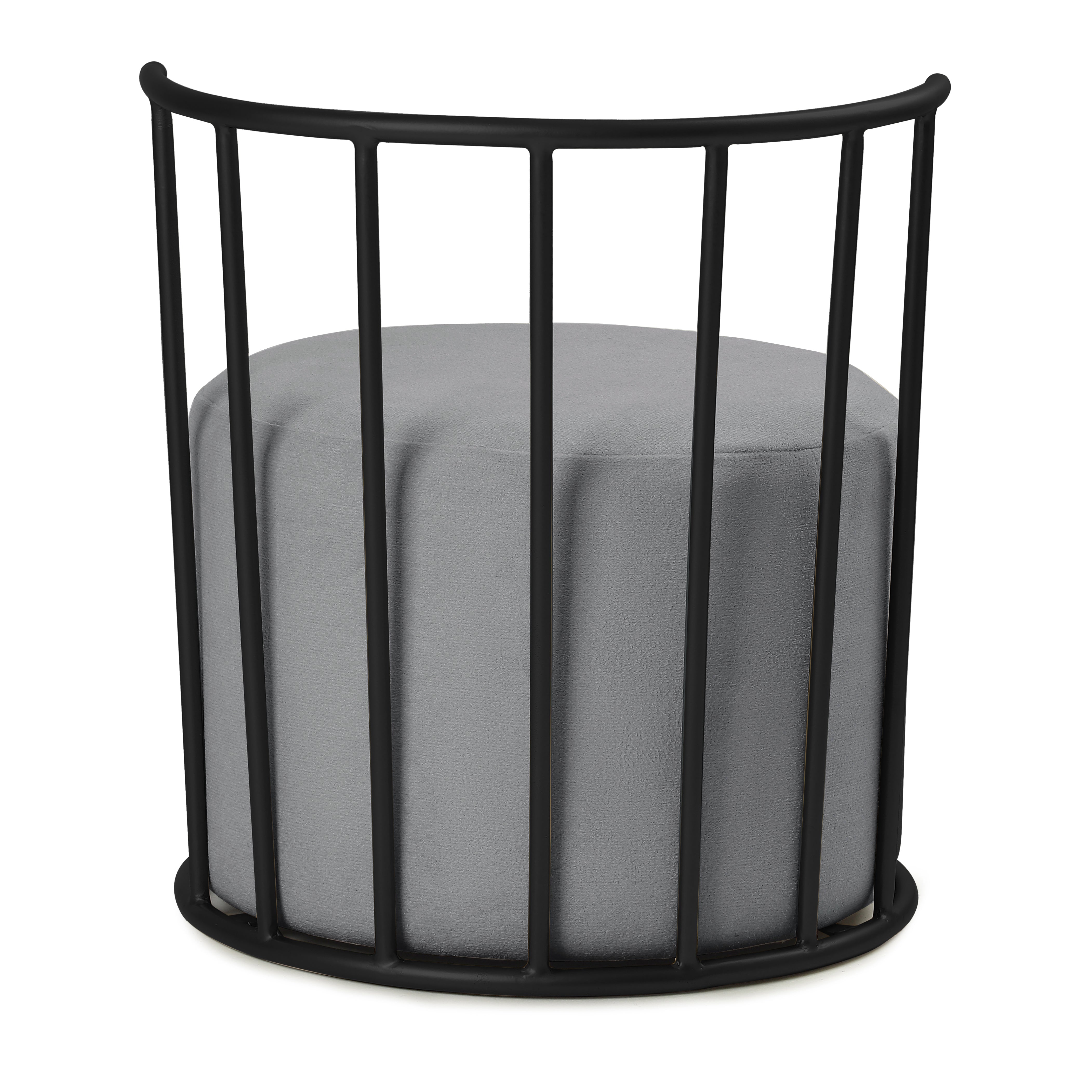 Roman Pouffe Black with Dark Grey