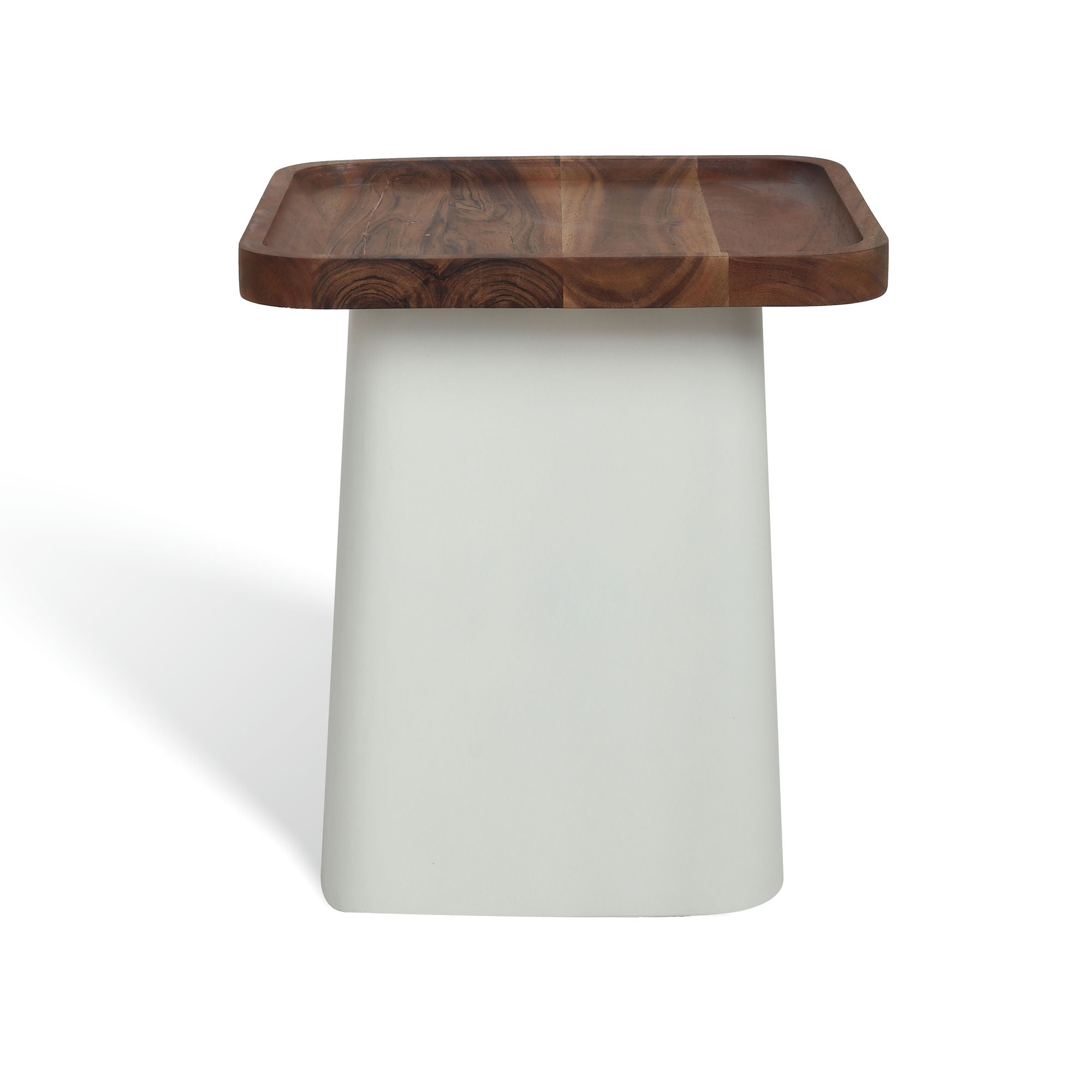 Royal Square Table Set of 2 with Wooden Top White