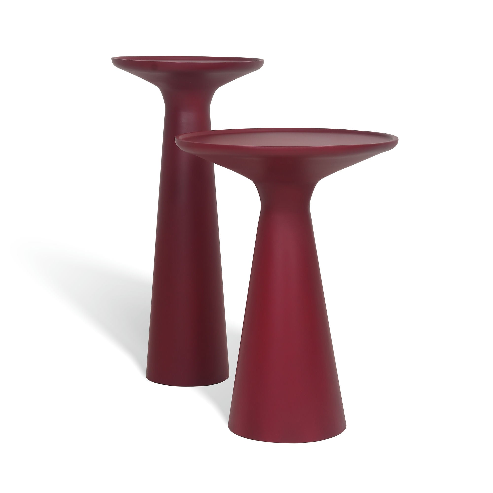 Belgrade Accent Table Set of 2 Maroon Matt