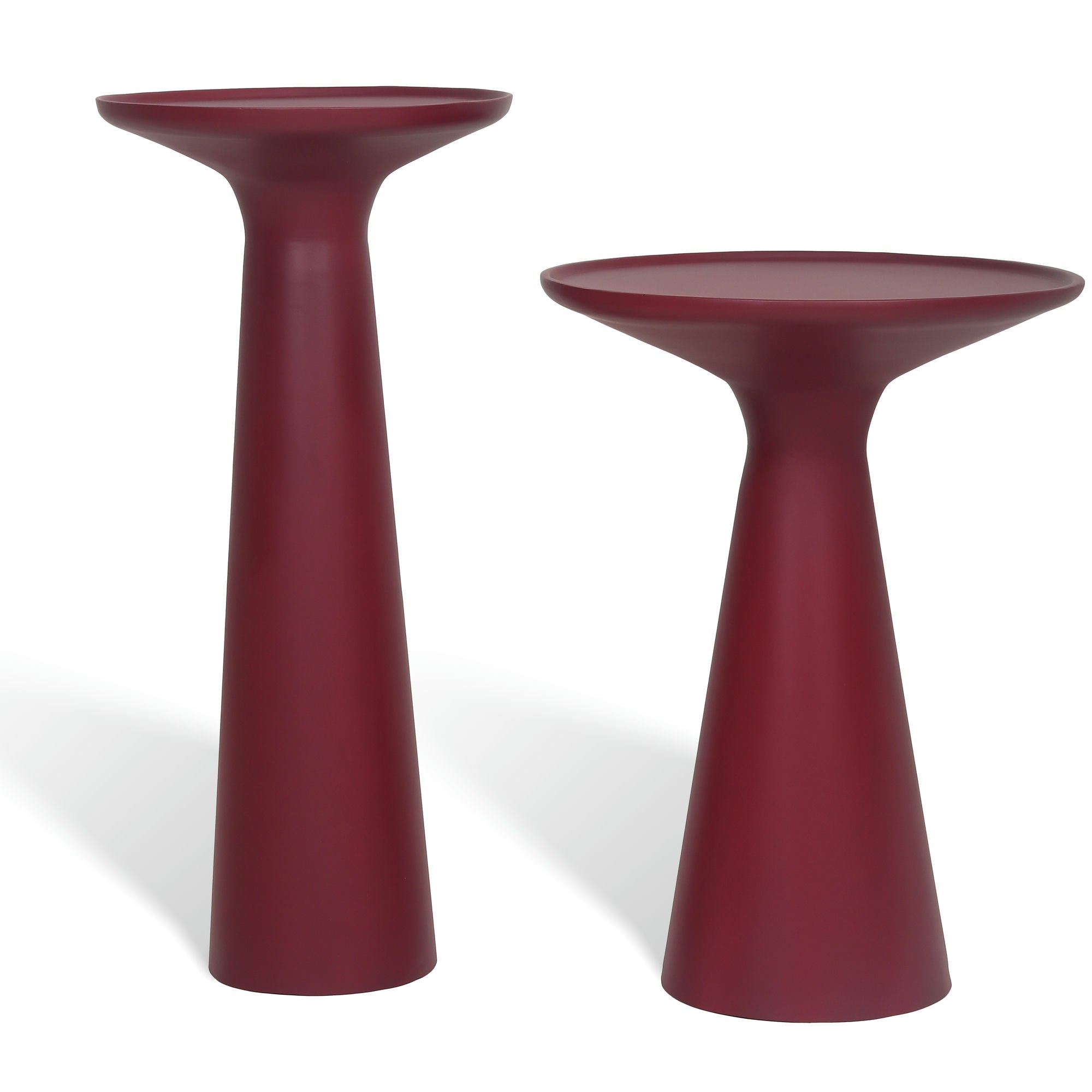 Belgrade Accent Table Set of 2 Maroon Matt
