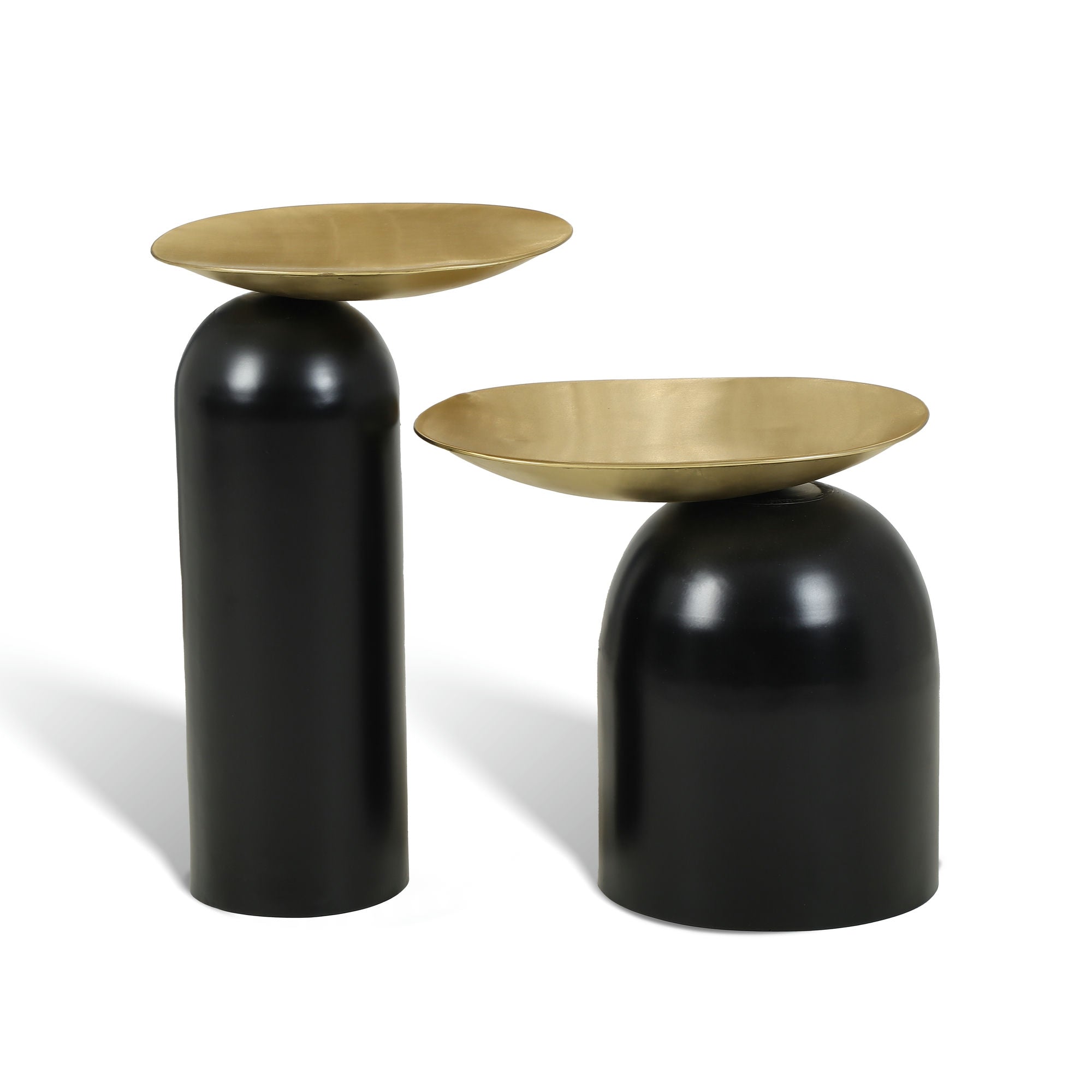 Dolphin Tables Set of 2 Black & Gold