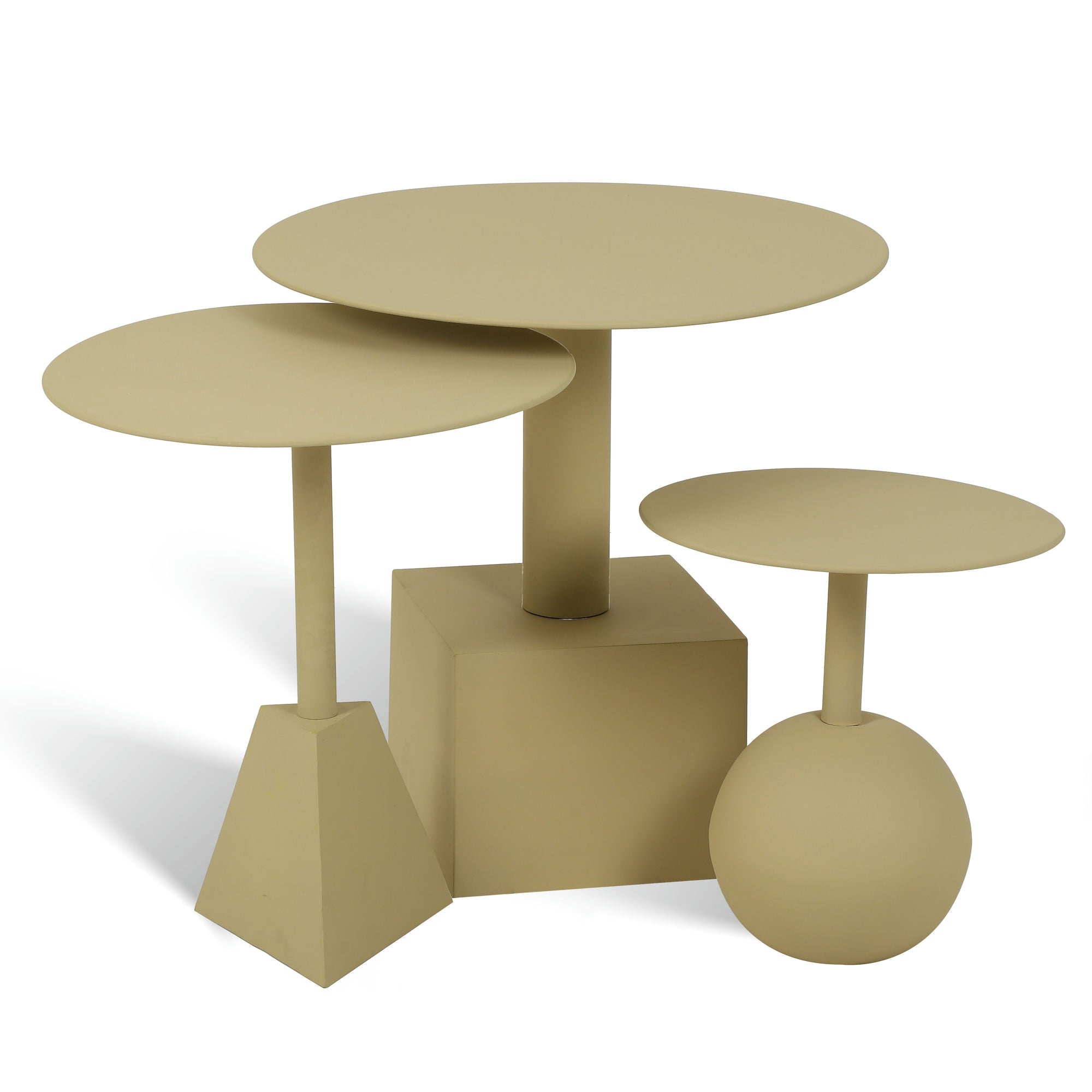 Trinity Globe Table Set of 3 Beige