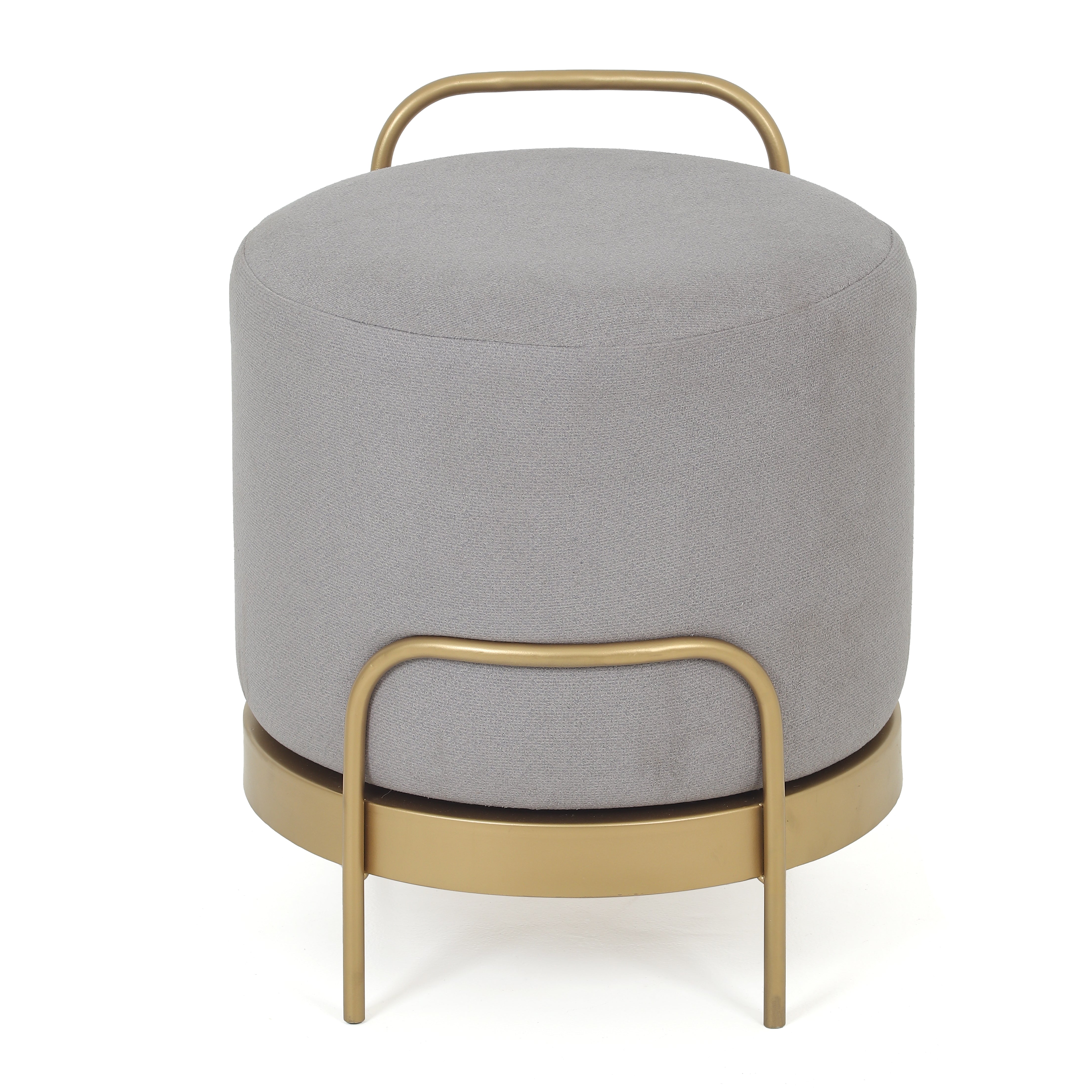 Cassius Pouffe Gold with Light Grey