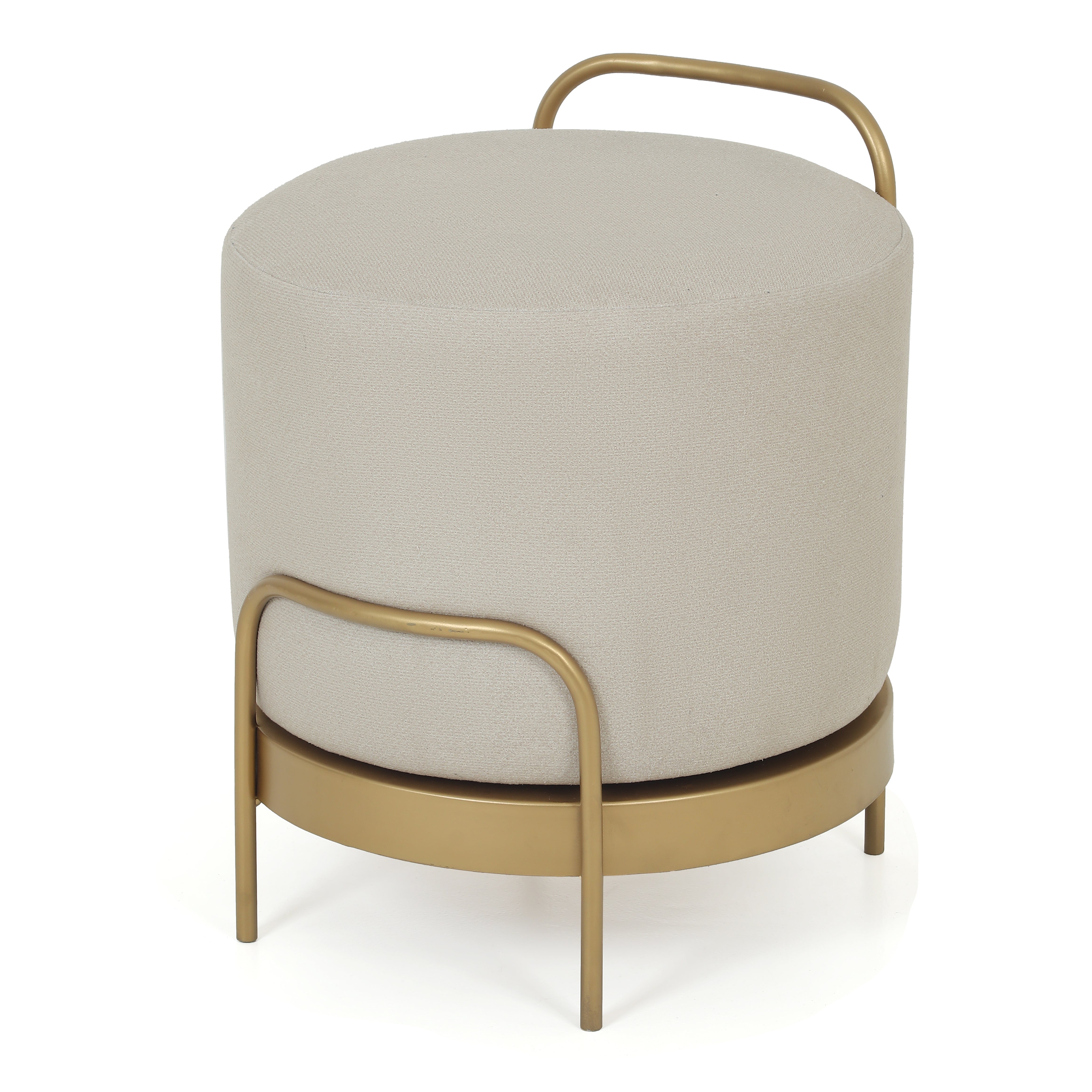 Cassius Pouffe Gold with Off White