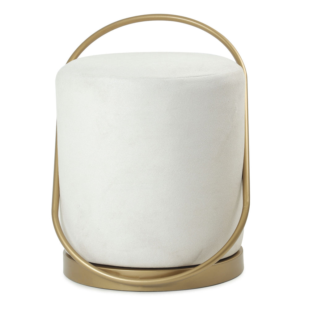 Bennett Pouffe Gold with Off White – BLCK Homes
