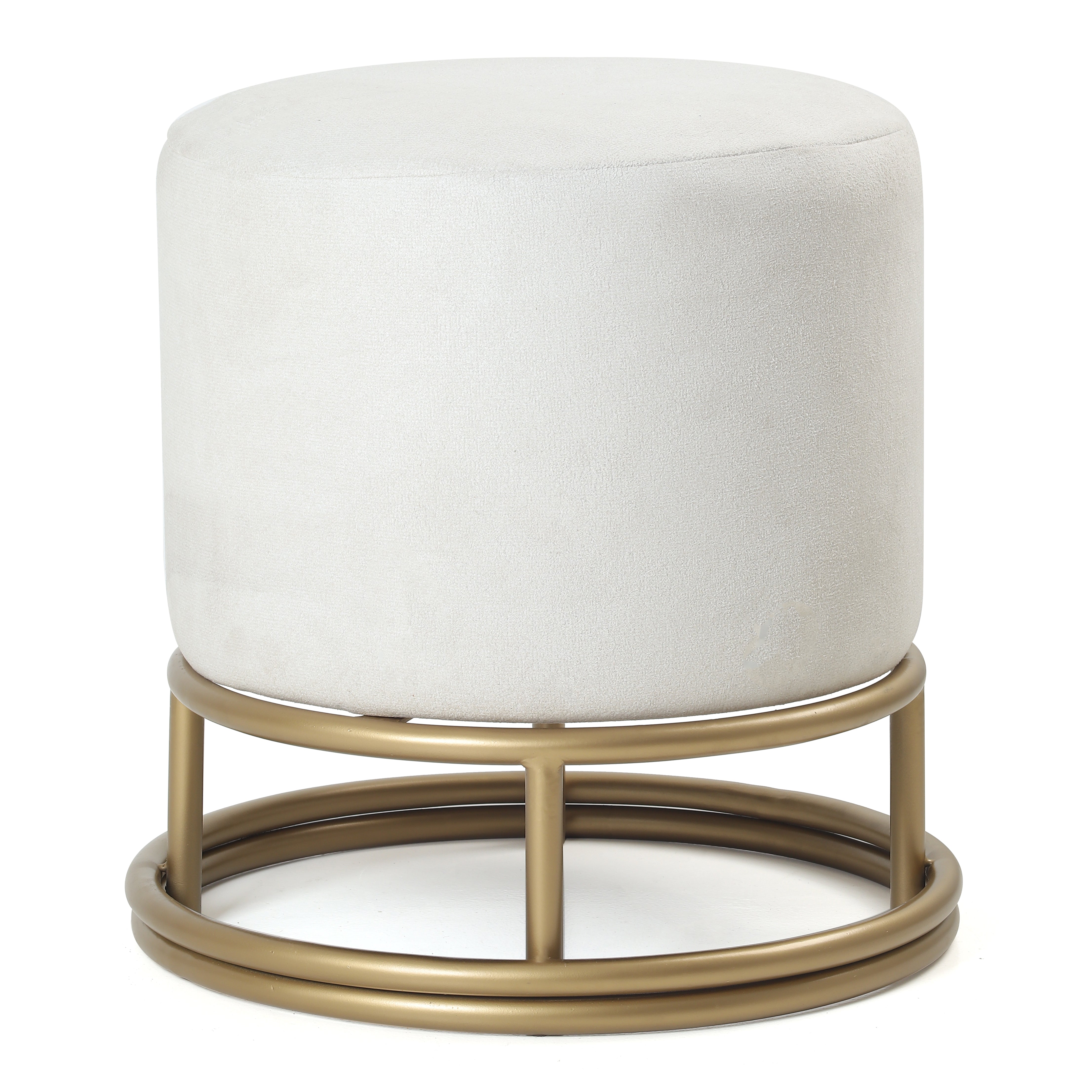 Lucas Pouffe Gold with Off White
