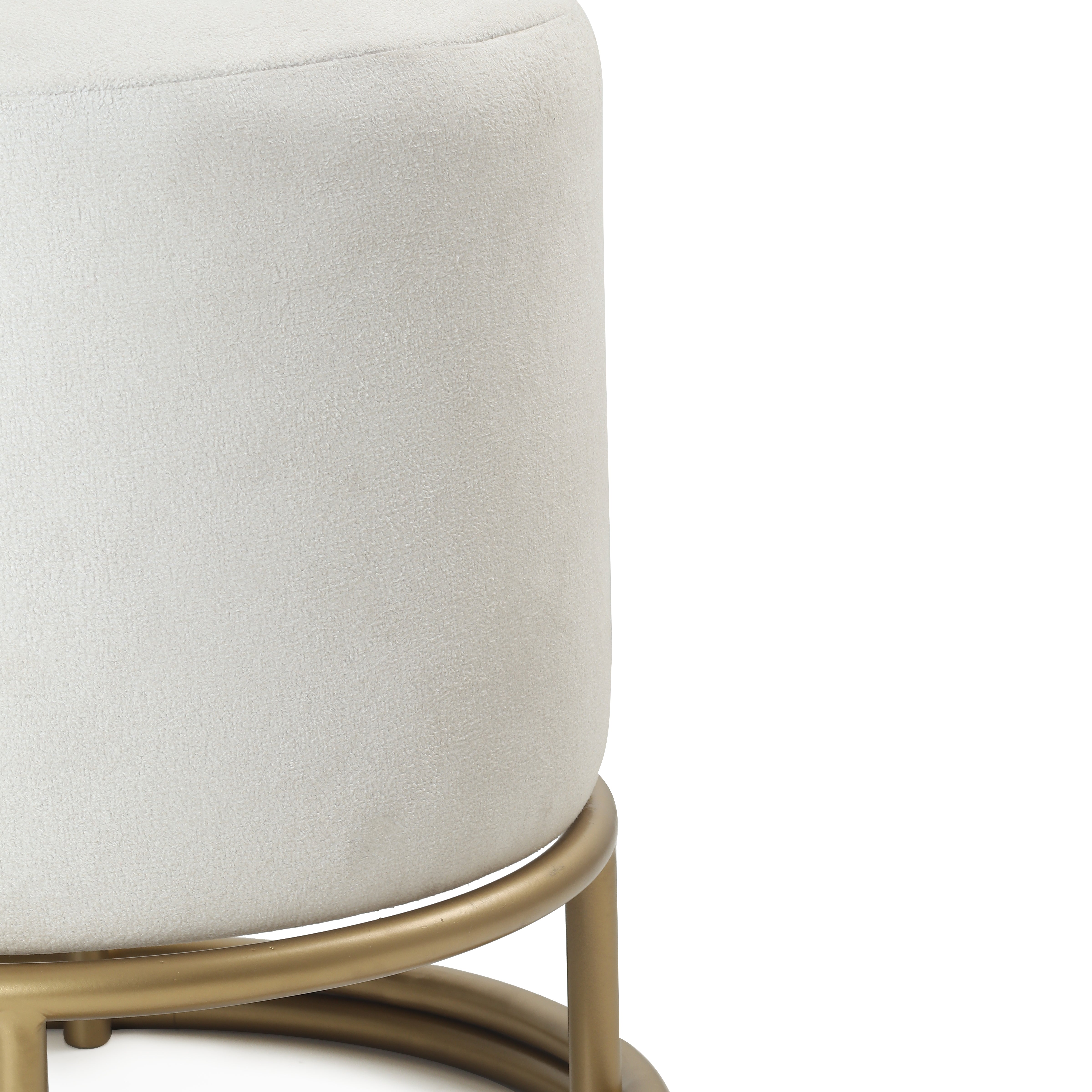 Lucas Pouffe Gold with Off White