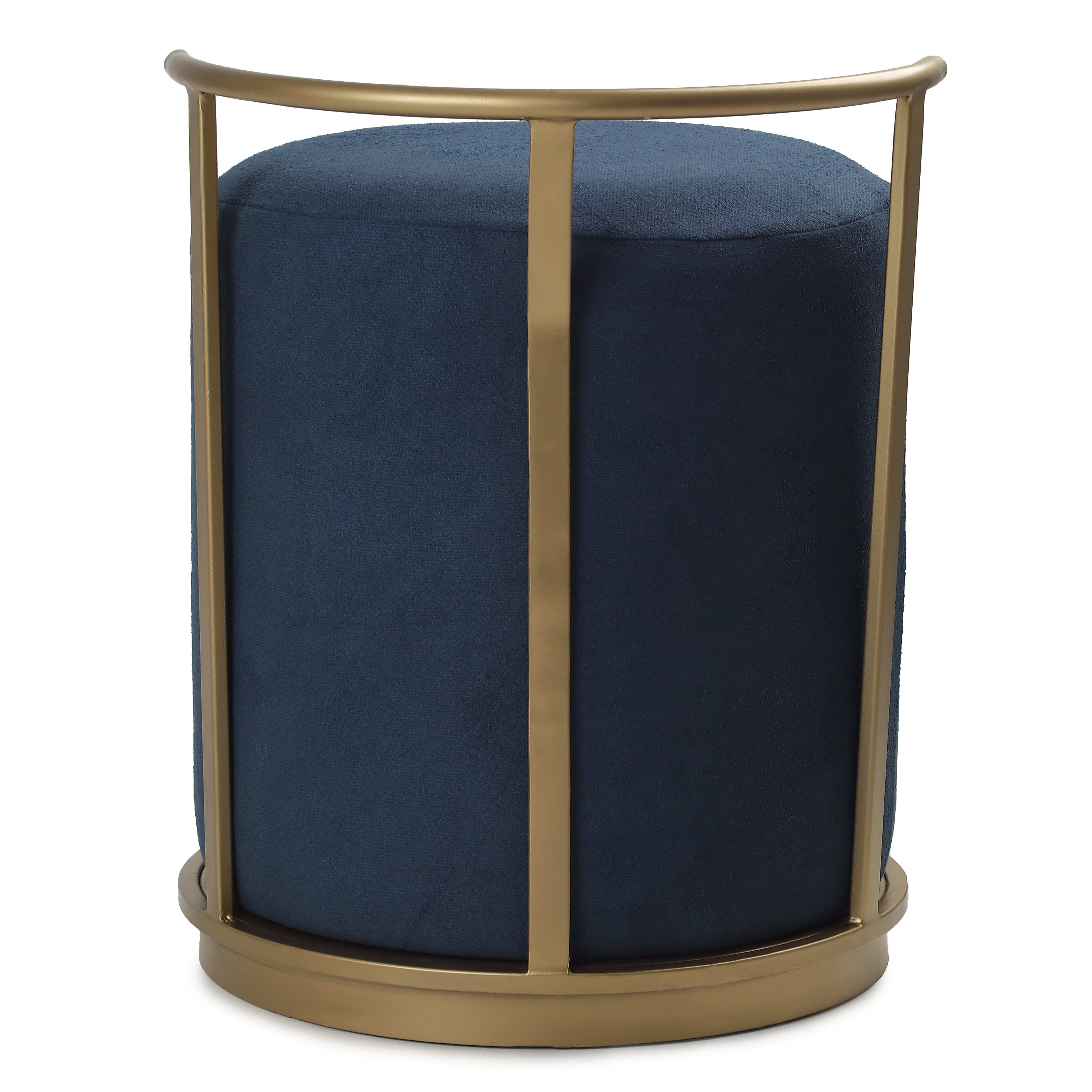 Leo Pouffe Gold with Blue