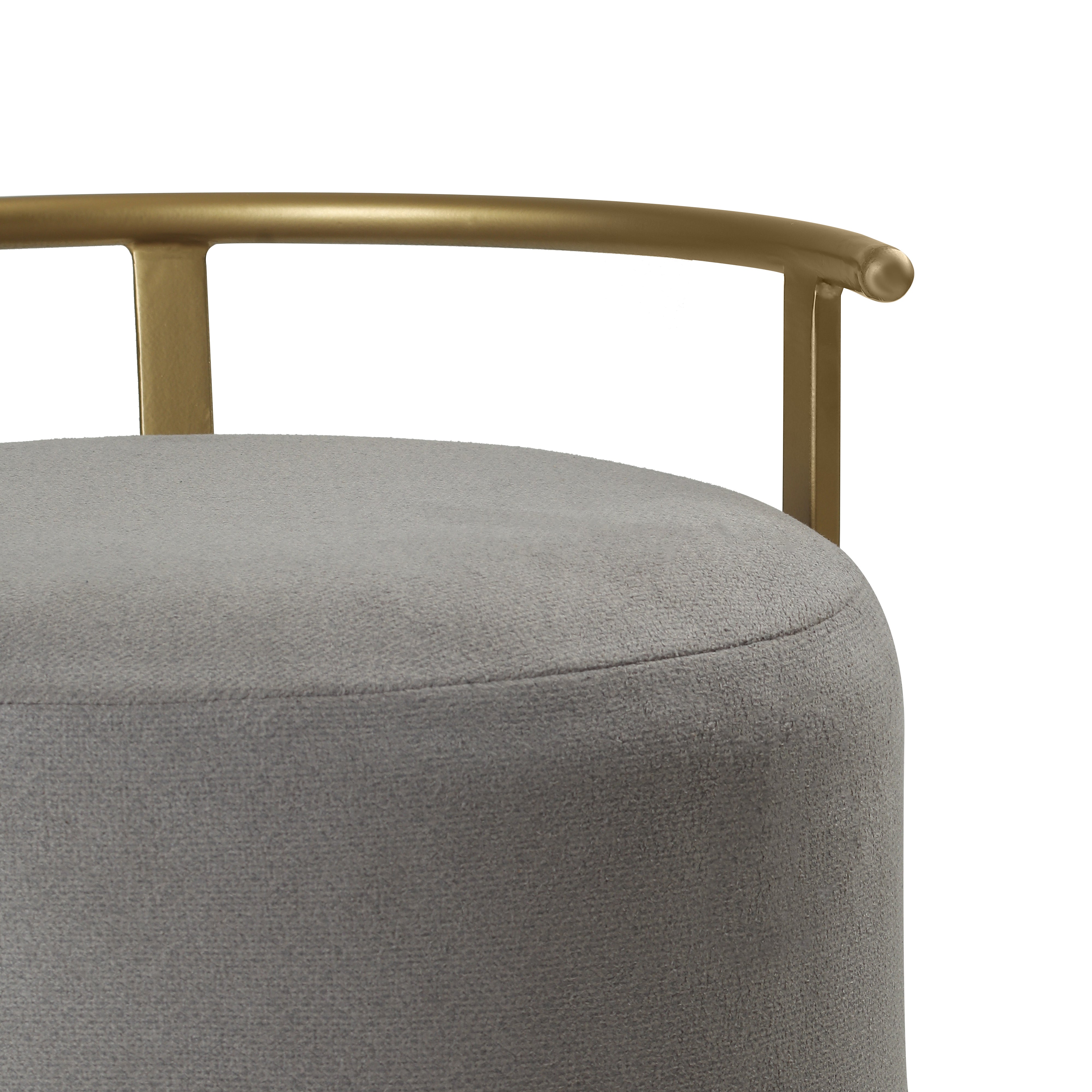Leo Pouffe Gold with Dark Grey