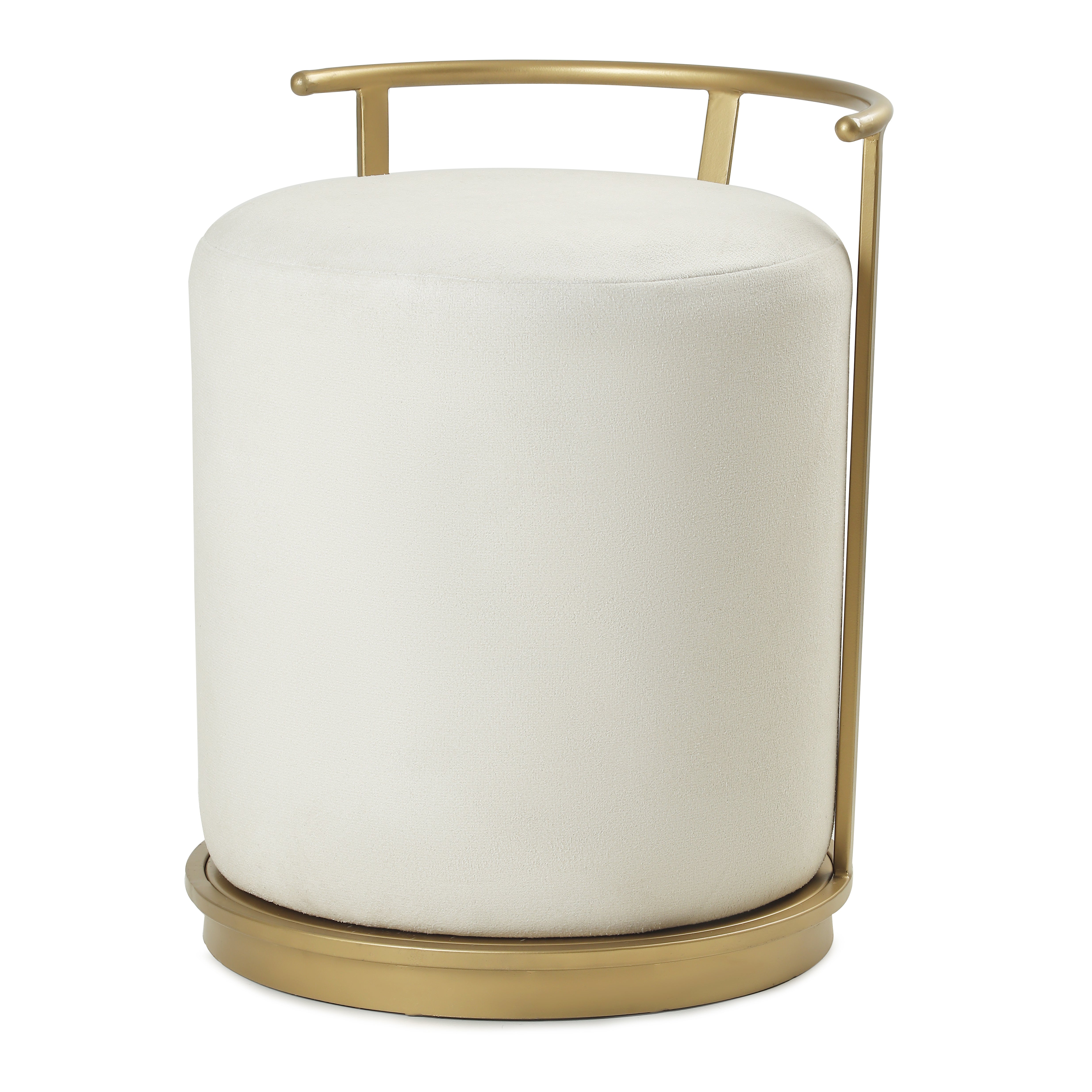 Leo Pouffe Gold with White